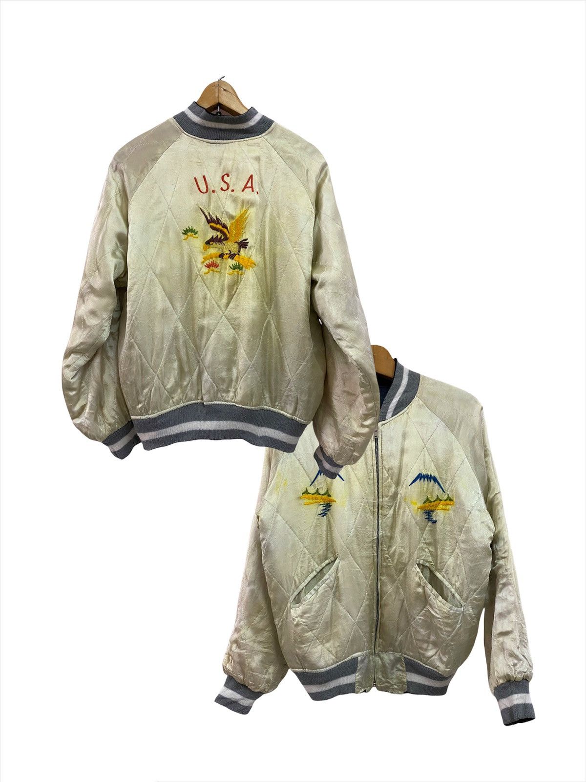 Japanese Brand × Vintage Vintage Sukajan Eagle X Tiger Reversible Souvenir Jacket Size US M / EU 48-50 / 2 - 5 Thumbnail