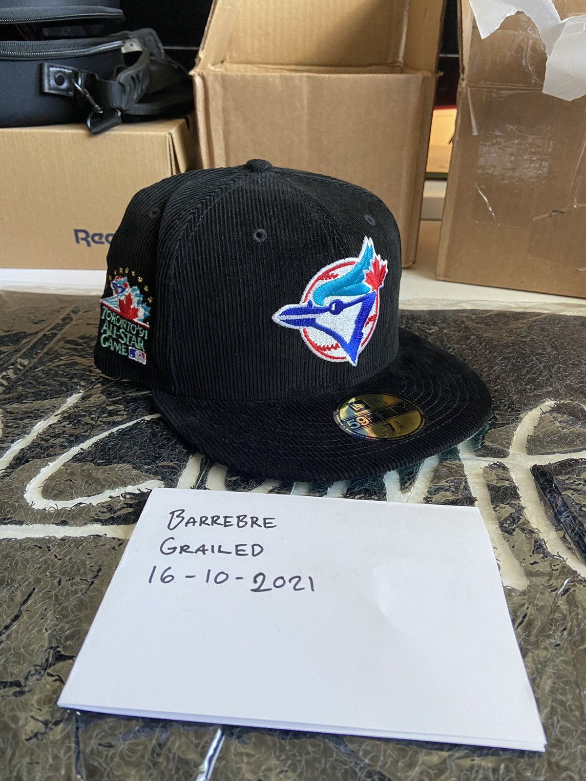 🔥CAPSULE Toronto Blue Jays 91 ASG Size 7 3/4 Brown Corduroy/ Pink SHIPS  ASAP📫