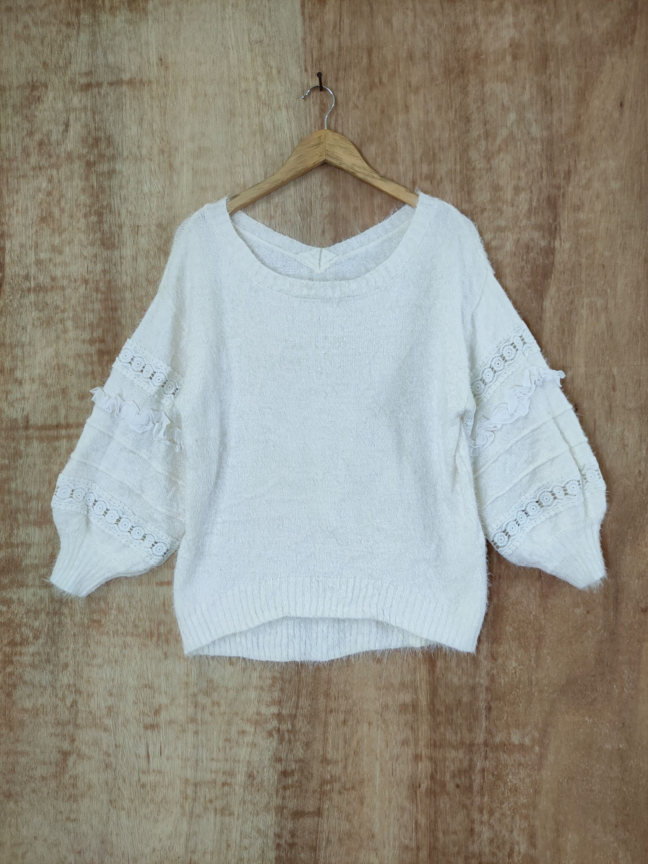 Aran Crafts DL Lilou de mohair soft fur shaggy knitwear japan #46-520 Size US M / EU 48-50 / 2 - 1 Thumbnail