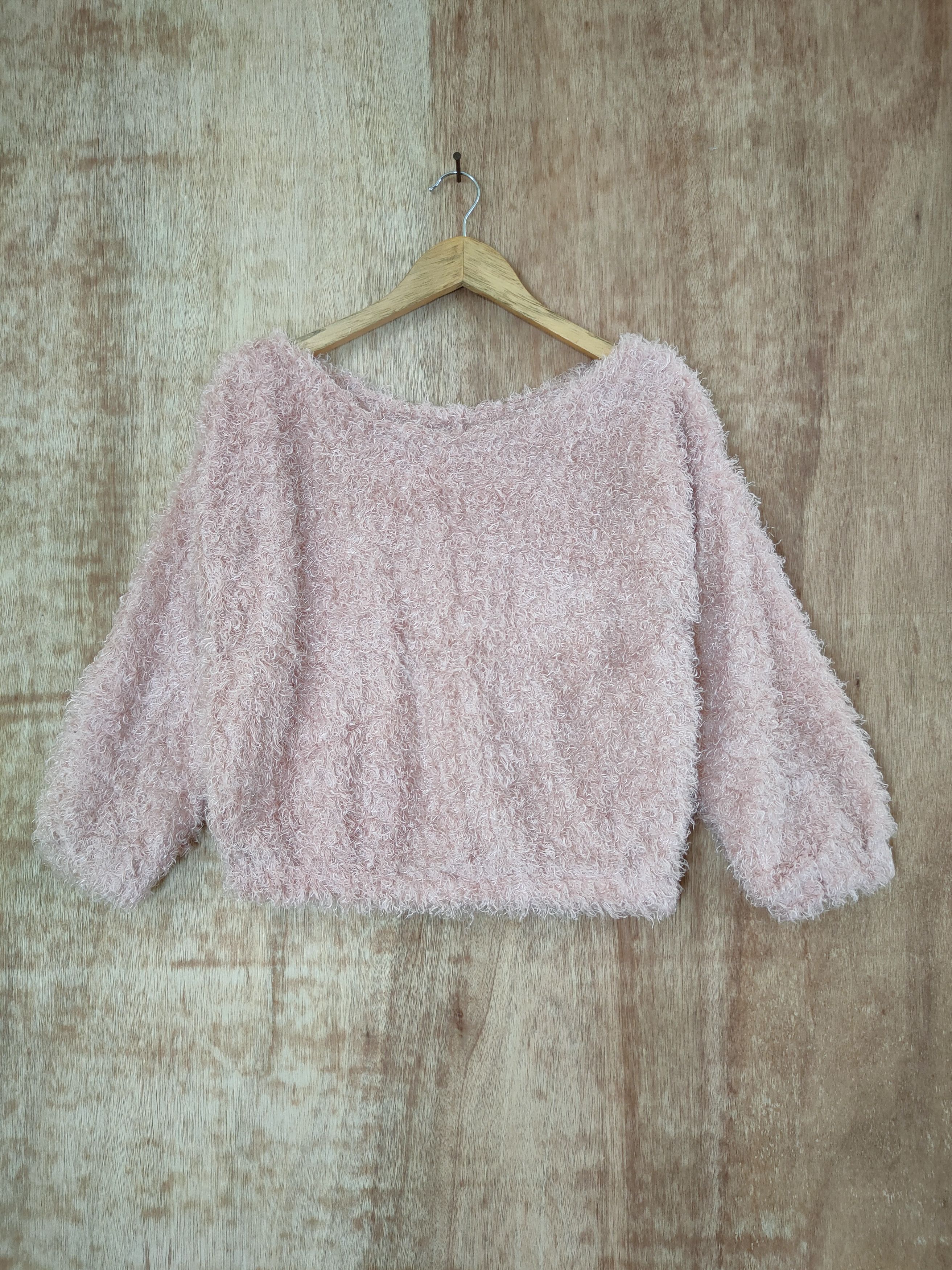 Homespun Knitwear D Vis Mohair Soft Fur shaggy knitwear winter pink #46-512 Size S / US 4 / IT 40 - 1 Thumbnail
