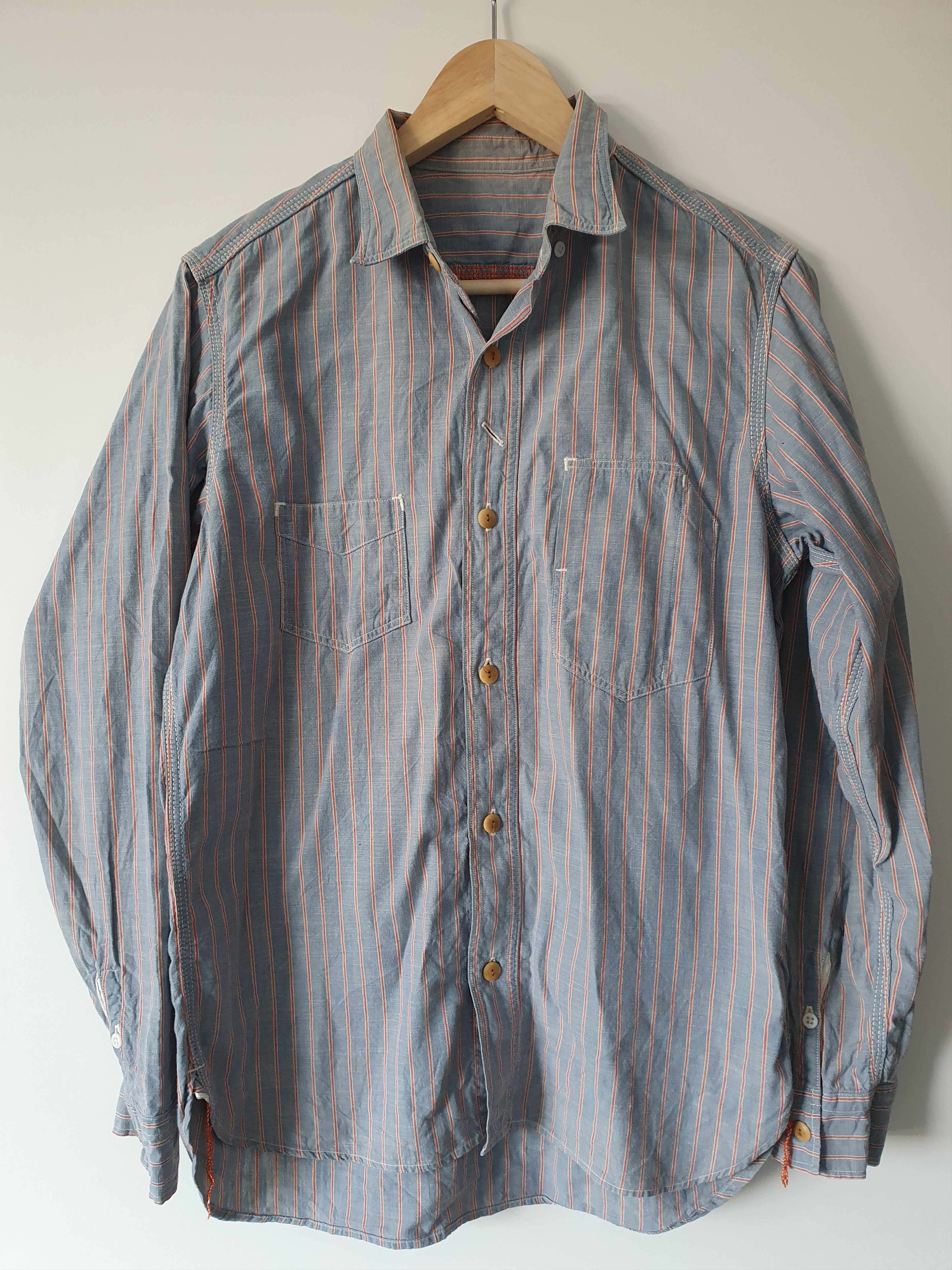 Sunny Sports striped chambray work shirt