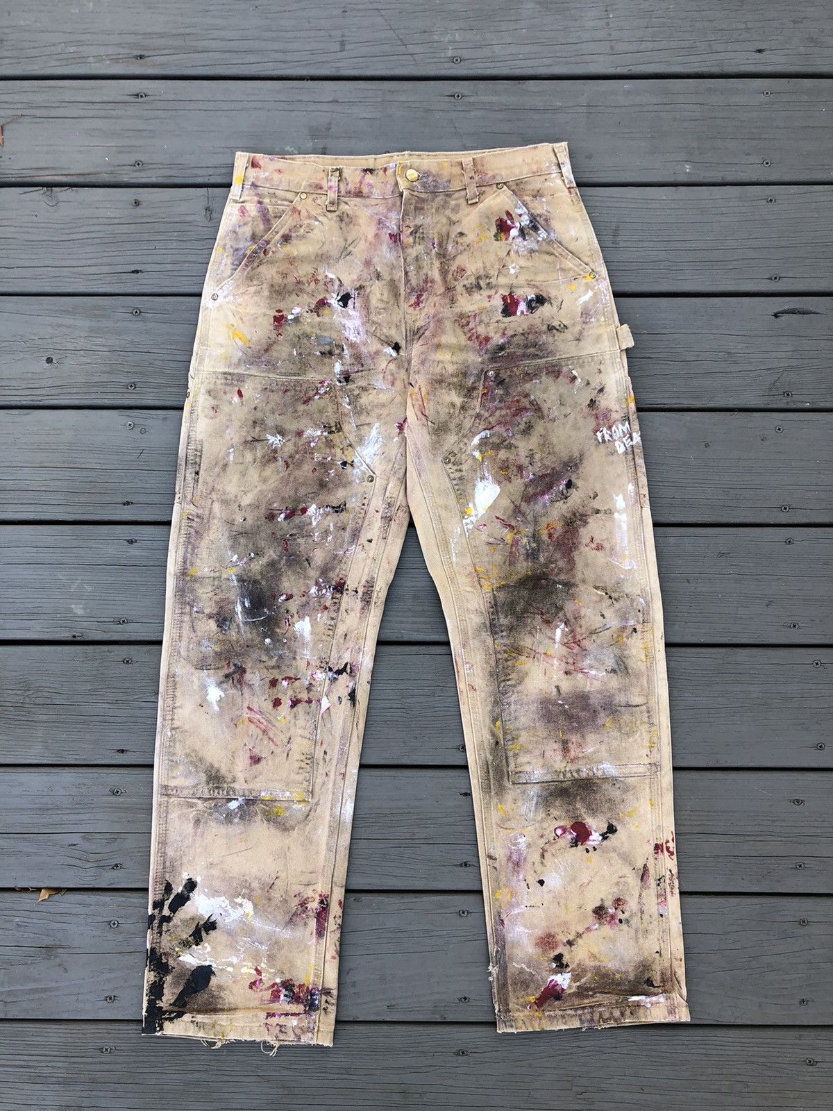 Carhartt Vintage Carhartt Double Knee Painted Carpenter Pants Size US 33 - 1 Thumbnail