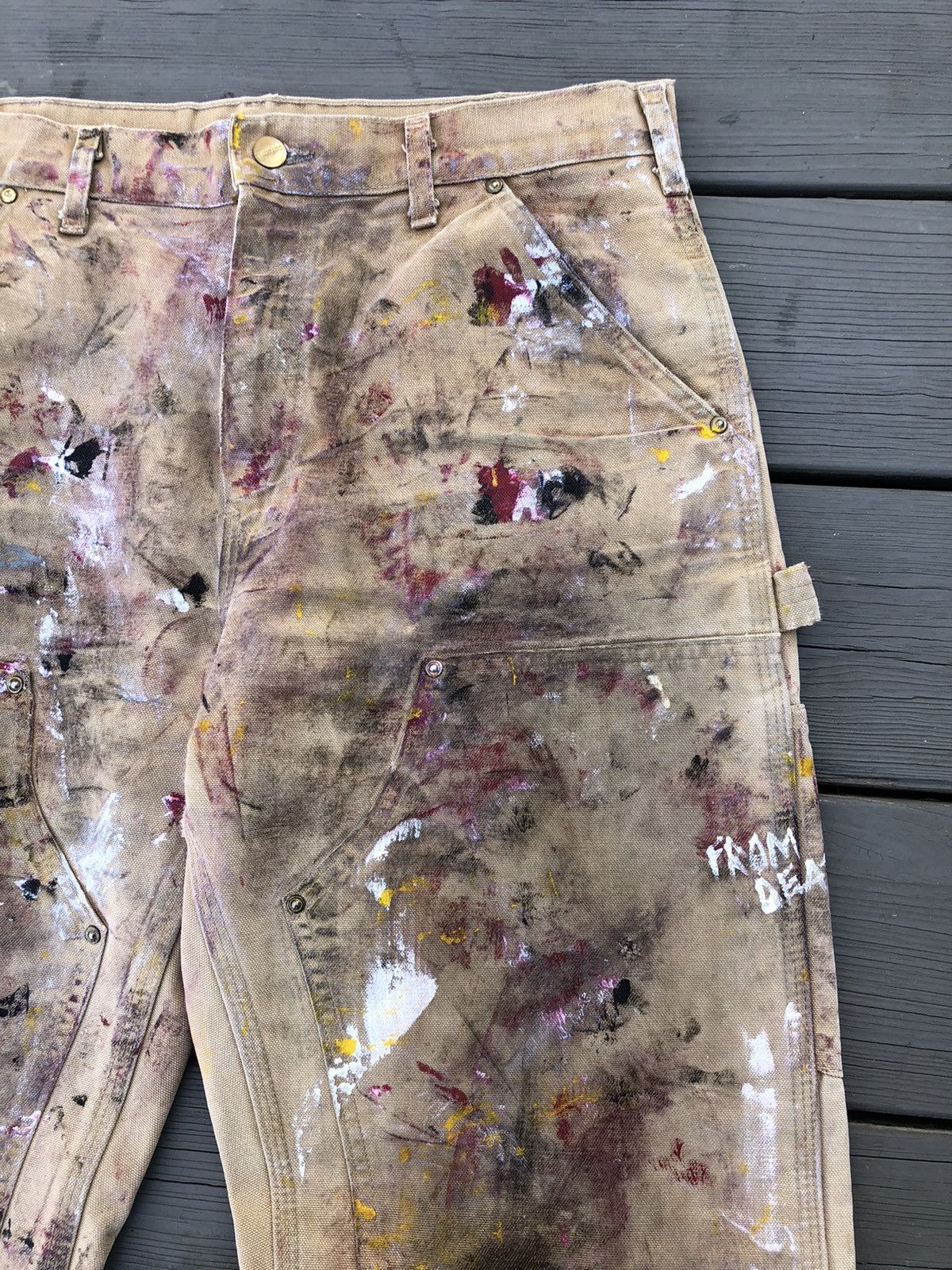 Carhartt Vintage Carhartt Double Knee Painted Carpenter Pants Size US 33 - 3 Thumbnail