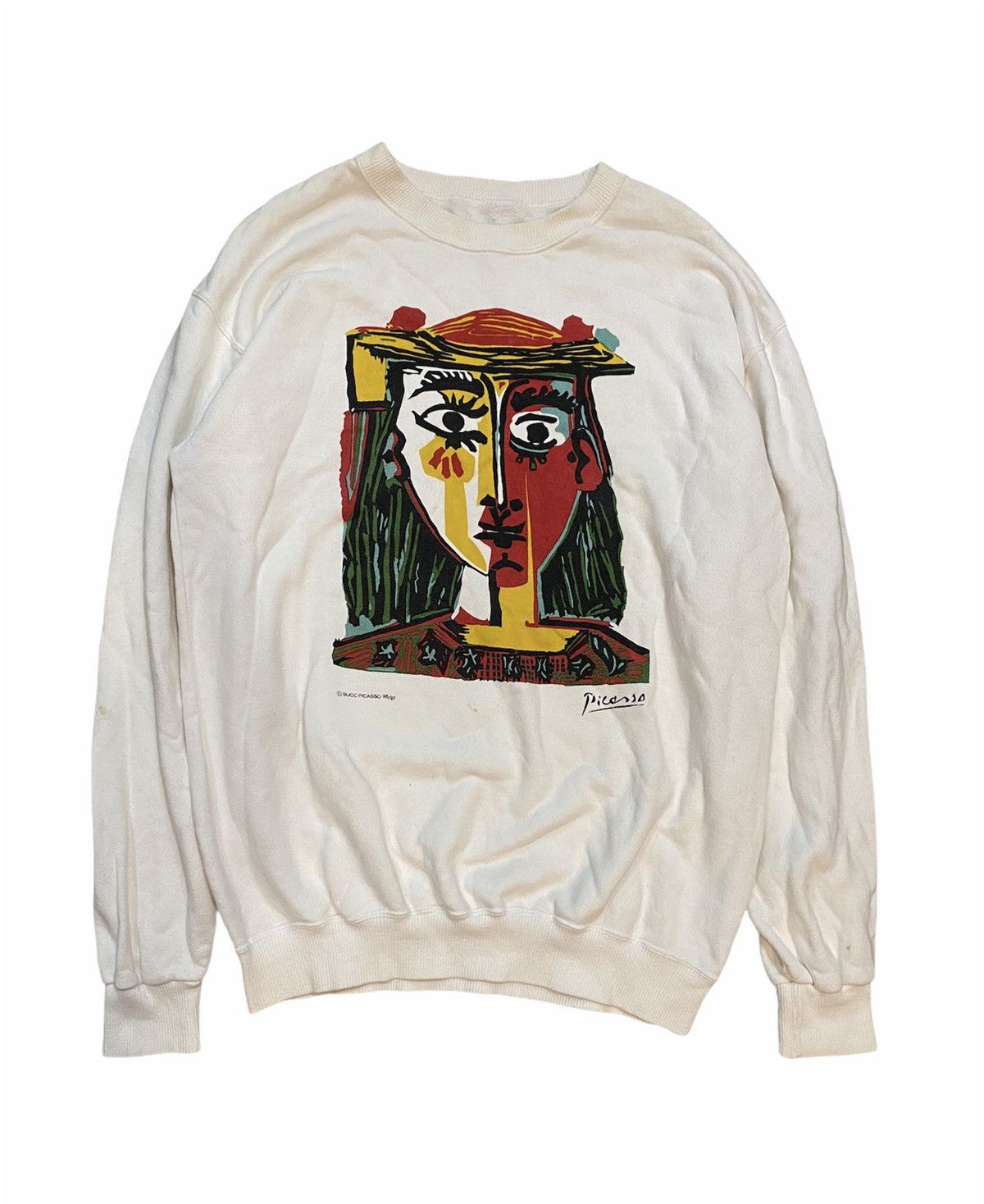 image of Art x Picasso 1996 Pablo Picasso Sweatshirt in White, Men's (Size Medium)