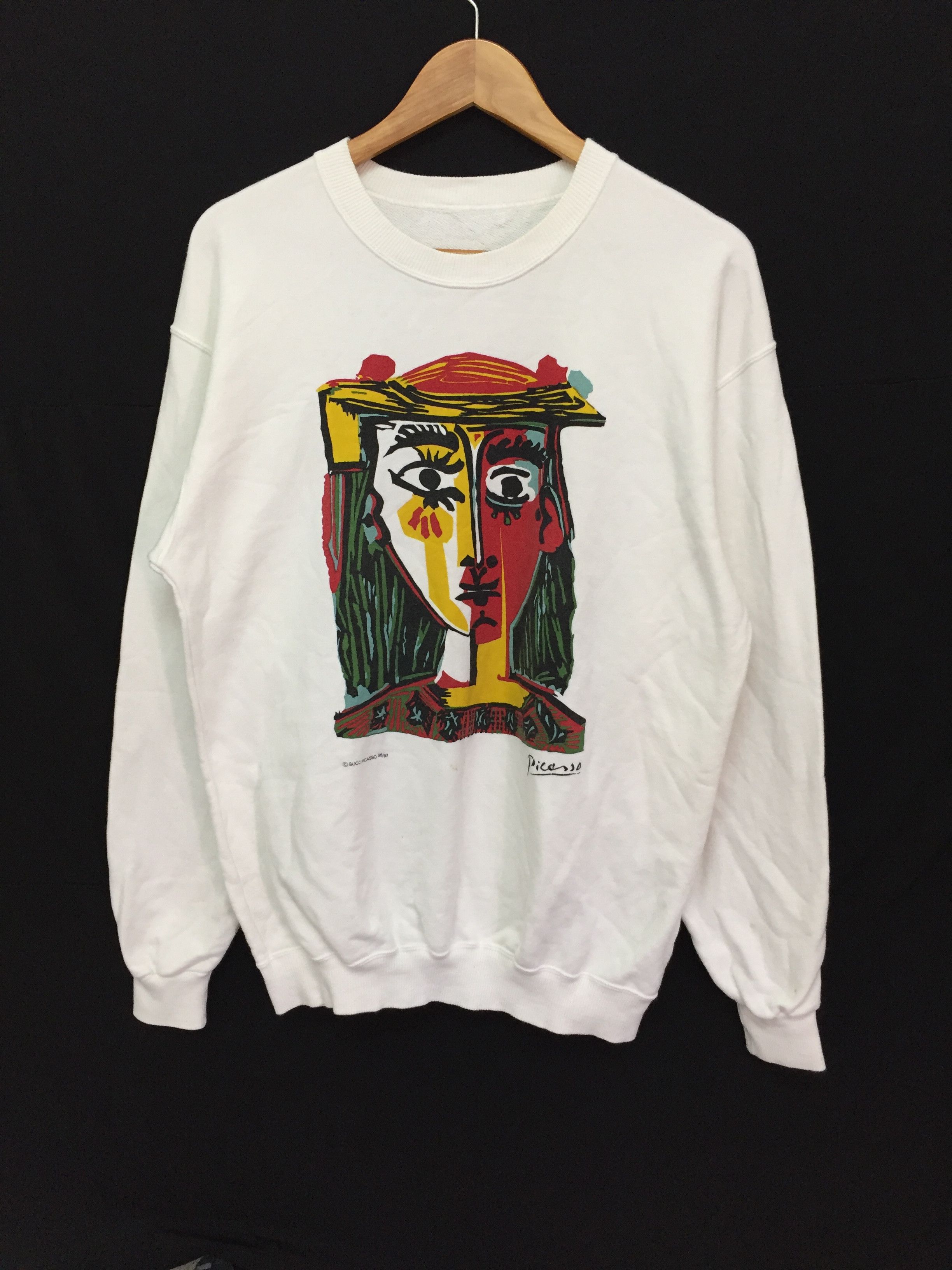 Vintage 1996 pablo PICASSO Sweatshirt Size US M / EU 48-50 / 2 - 2 Thumbnail