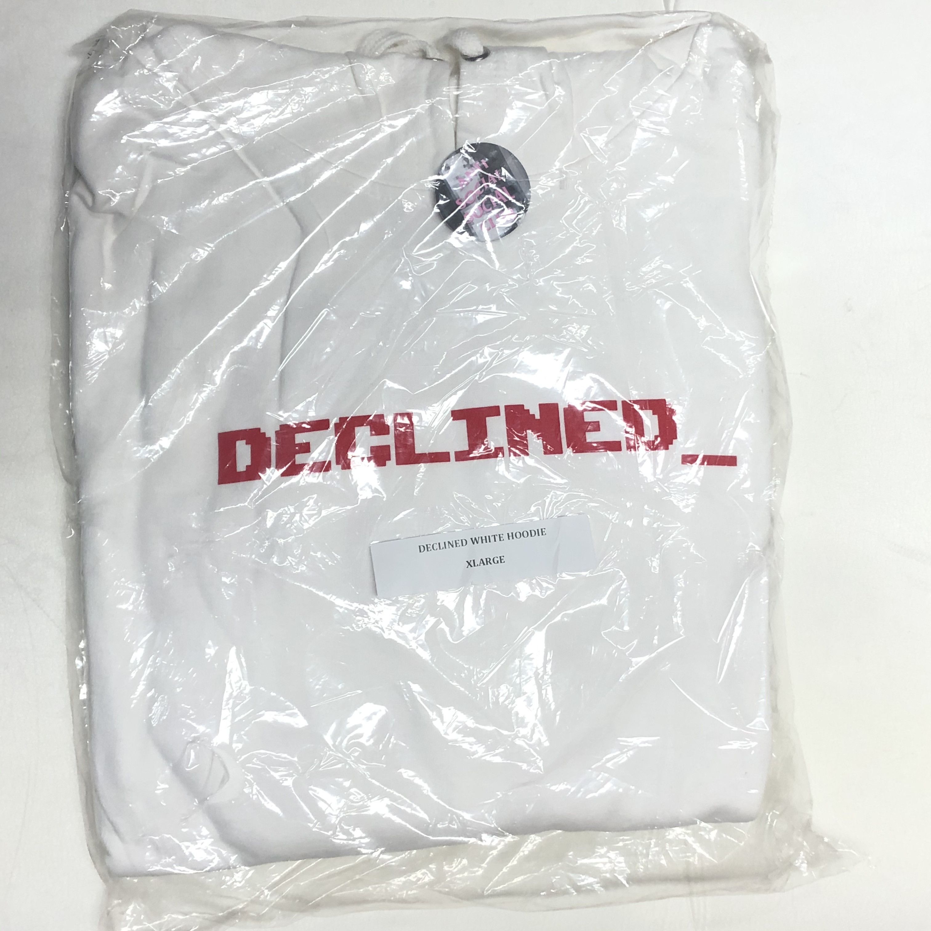 DS Red ASSC Declined white hoodie Bape FTP FOG CDG KITH KAWS