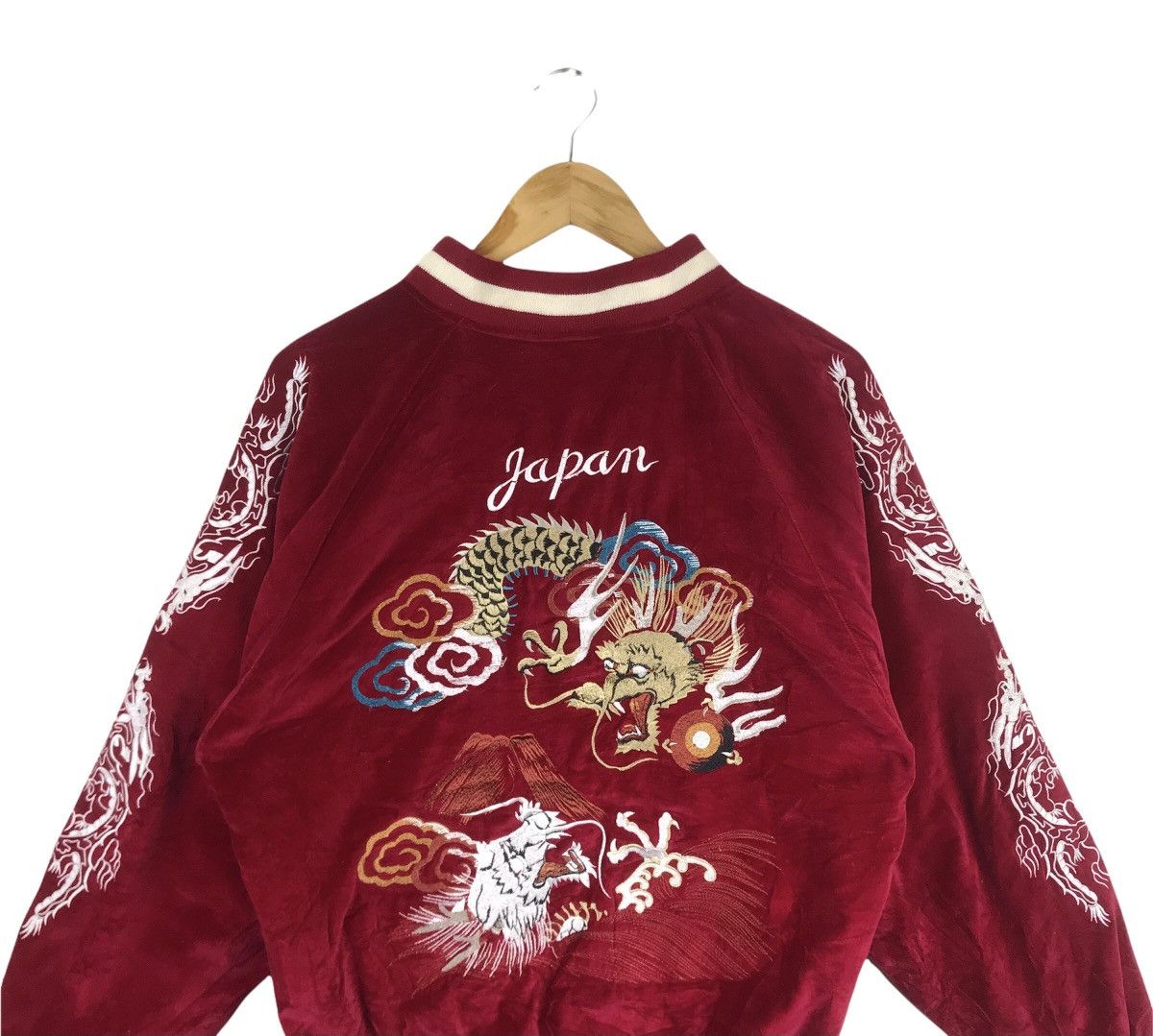 Japanese Brand Vintage Sukajan Dragon Souvenir Japan Zipper Velvet Jacket Size US L / EU 52-54 / 3 - 2 Thumbnail