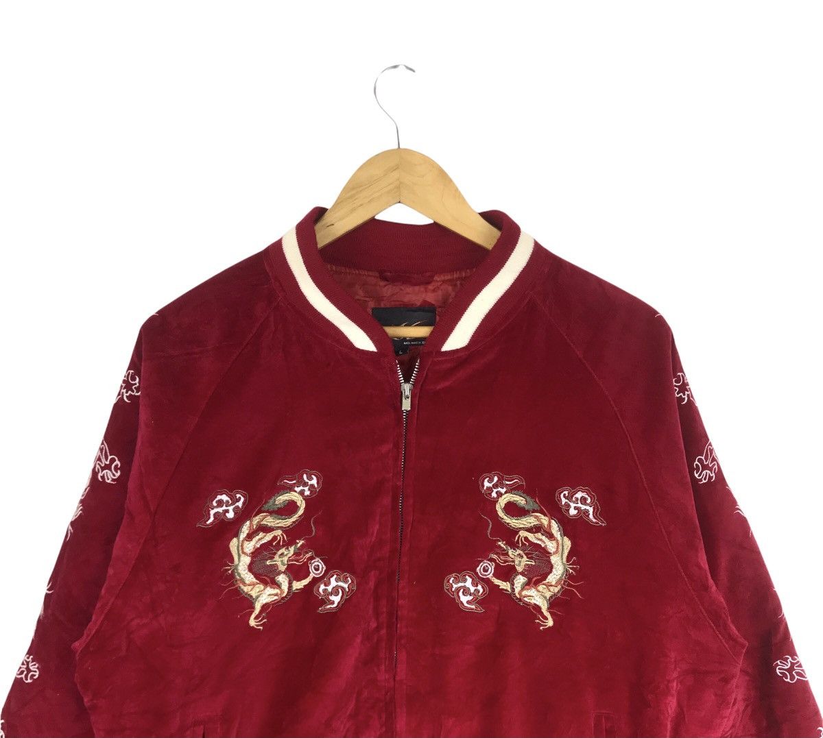 Japanese Brand Vintage Sukajan Dragon Souvenir Japan Zipper Velvet Jacket Size US L / EU 52-54 / 3 - 4 Thumbnail