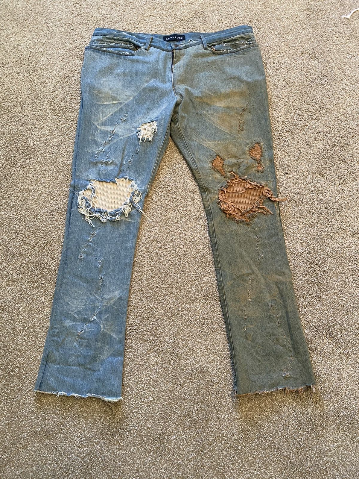 Grouture Two Tone Denim Jeans Size US 38 / EU 54 - 1 Thumbnail