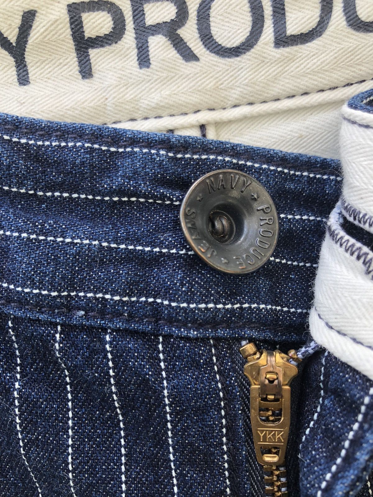 Vintage Navy Produce Japan Indigo Wabash Striped Jeans Size US 30 / EU 46 - 8 Thumbnail