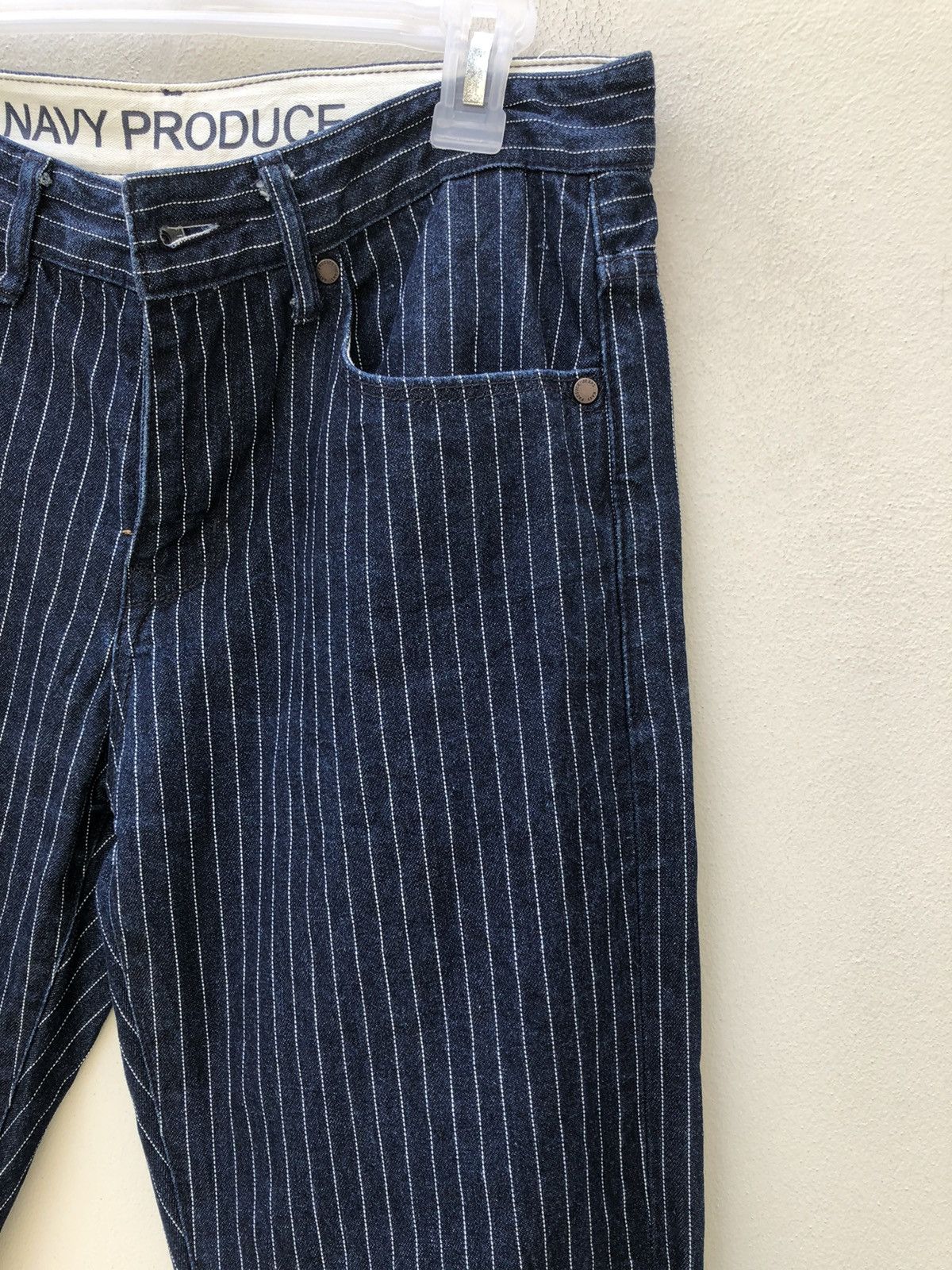 Vintage Navy Produce Japan Indigo Wabash Striped Jeans Size US 30 / EU 46 - 12 Thumbnail