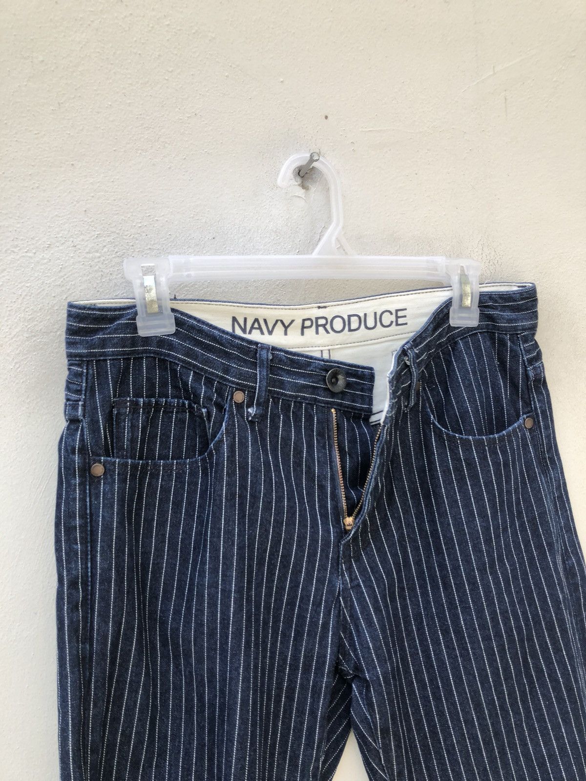 Vintage Navy Produce Japan Indigo Wabash Striped Jeans Size US 30 / EU 46 - 9 Thumbnail