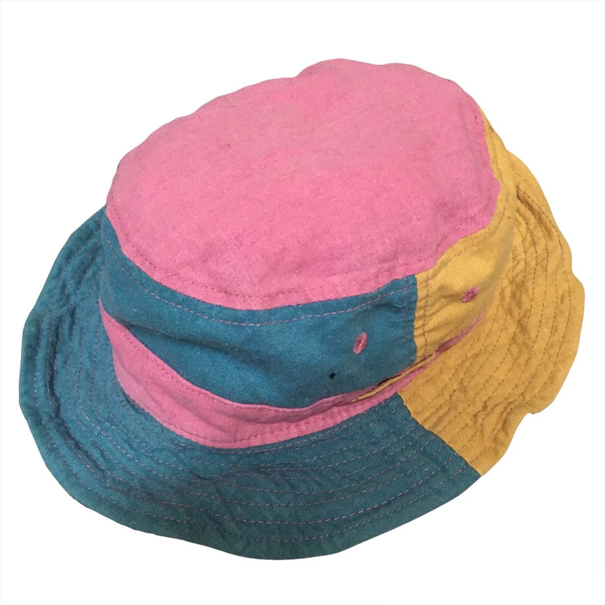 Japanese Brand Japanese Brand Patchwork Colour Block Reversible Bucket Hat Size ONE SIZE - 3 Thumbnail