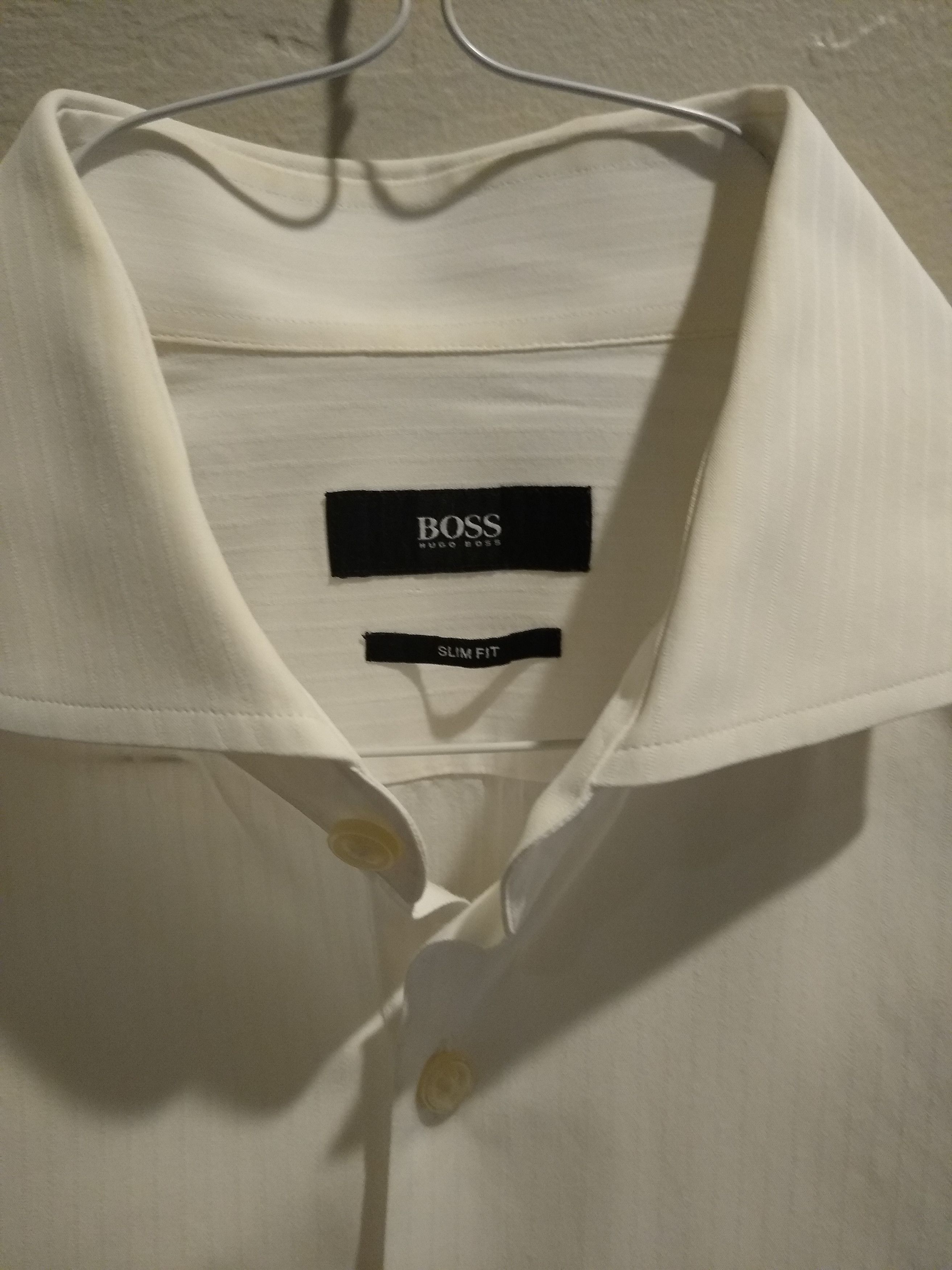Hugo Boss 100% Cotton Spread Collar Dress Shirt Size US M / EU 48-50 / 2 - 2 Thumbnail