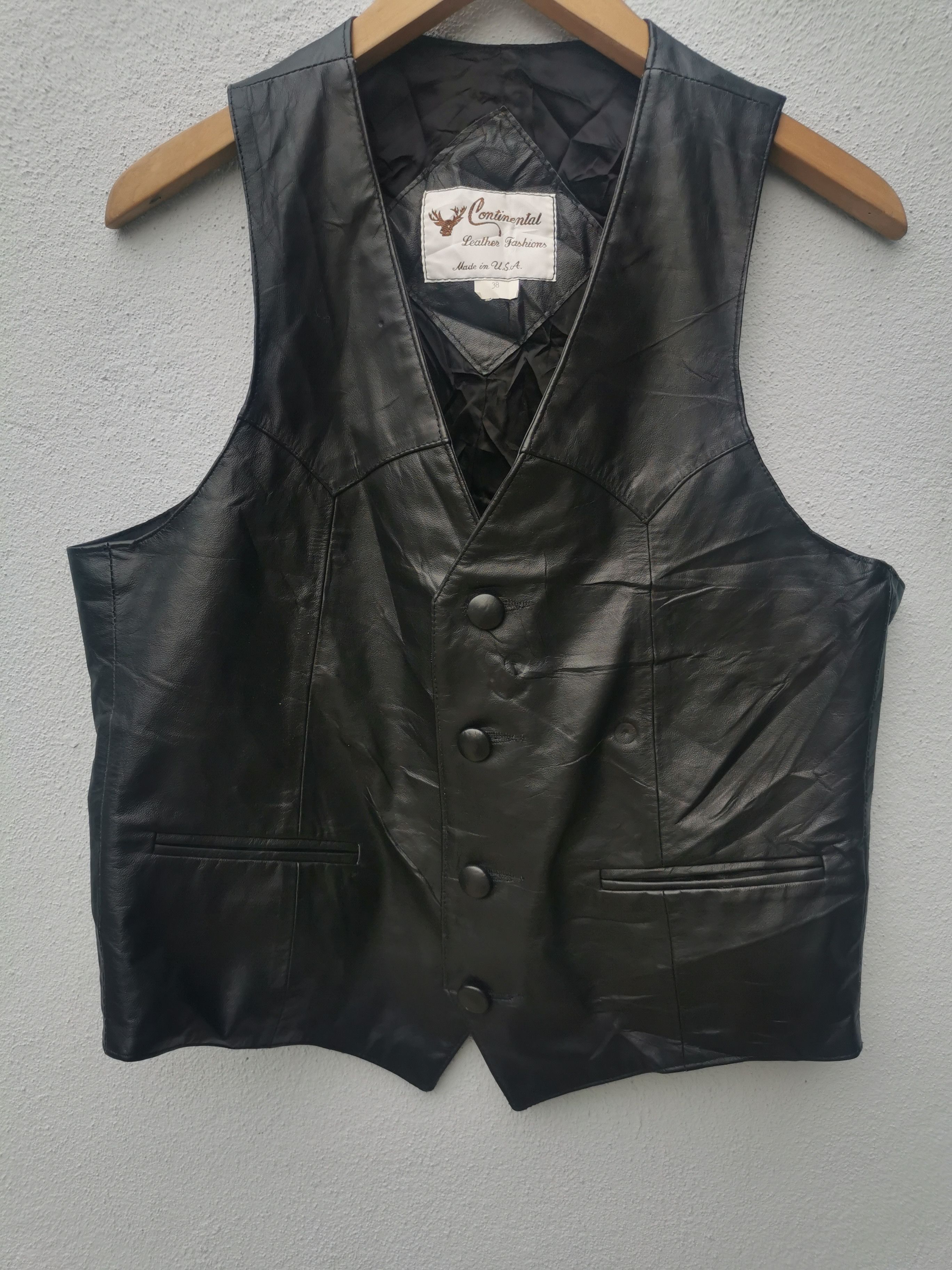 Genuine Leather Vintage Leather Vest Made in USA Size US S / EU 44-46 / 1 - 3 Thumbnail