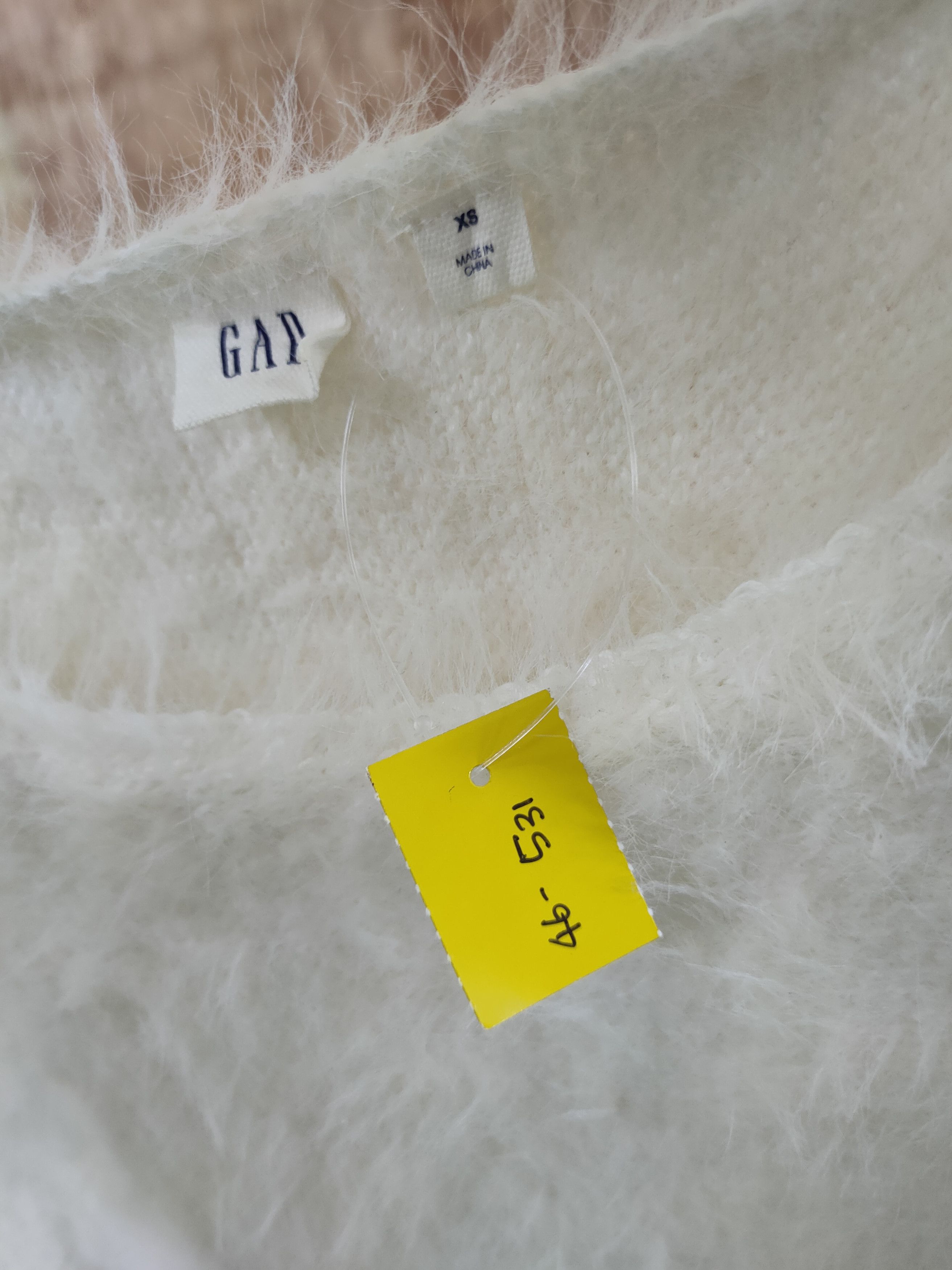 Gap DL Gap White mohair soft fur shaggy knitwear #46-531 Size XS / US 0-2 / IT 36-38 - 9 Thumbnail