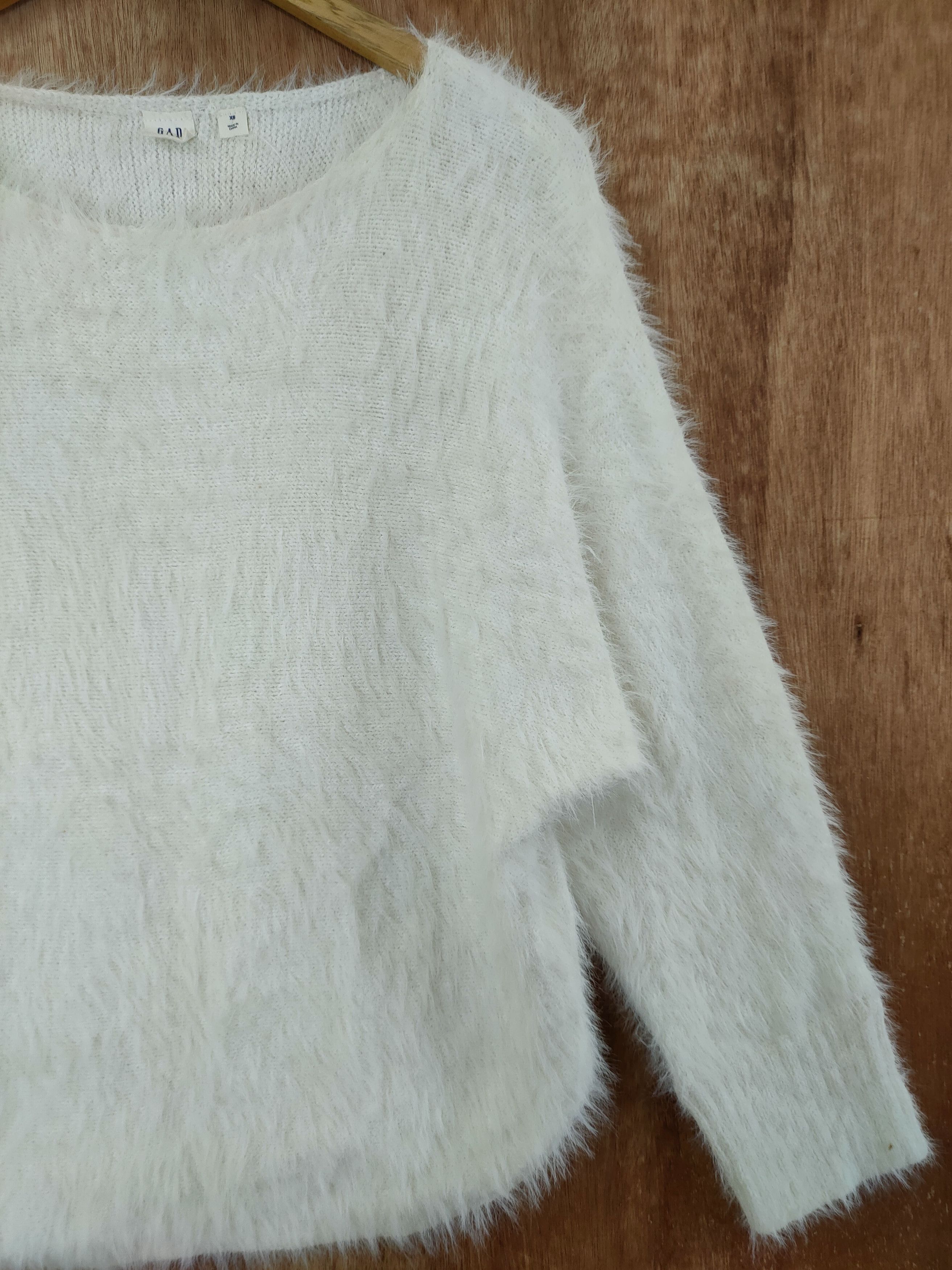 Gap DL Gap White mohair soft fur shaggy knitwear #46-531 Size XS / US 0-2 / IT 36-38 - 3 Thumbnail