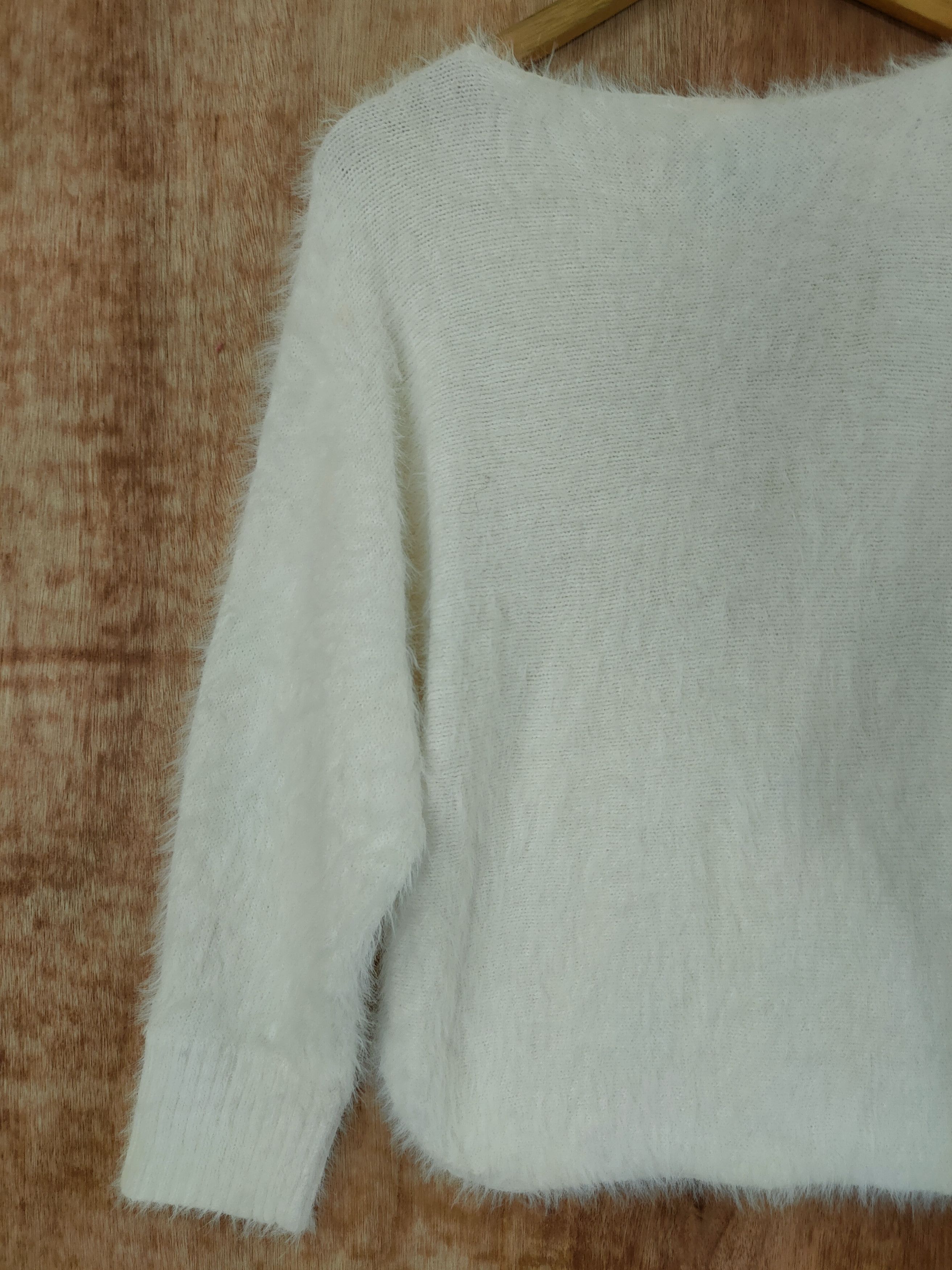Gap DL Gap White mohair soft fur shaggy knitwear #46-531 Size XS / US 0-2 / IT 36-38 - 11 Thumbnail