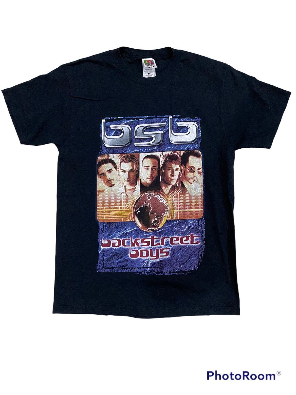 vintage 2001 backstreet boys black & blue world tour tshirt