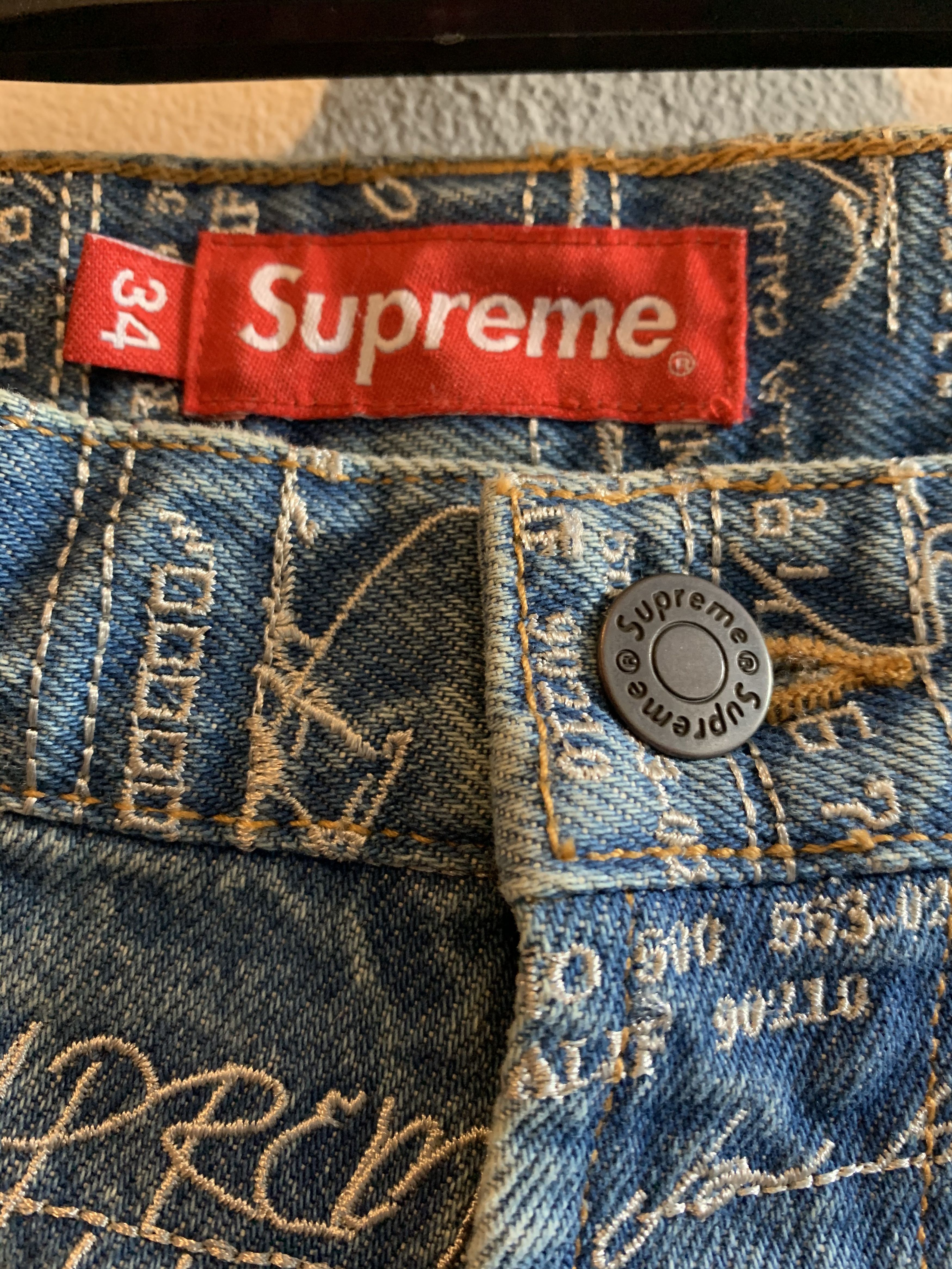 Supreme Supreme Checks Embroidered Jeans | Grailed