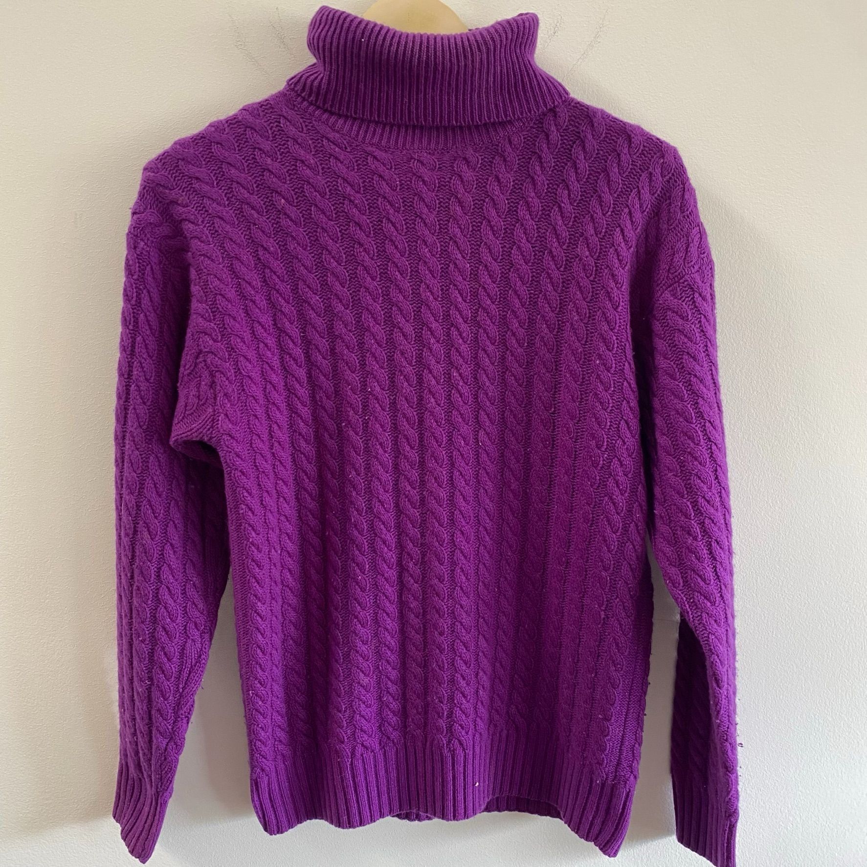 Vintage Cable Knit 100% Cashmere Turtleneck Sweater | Grailed