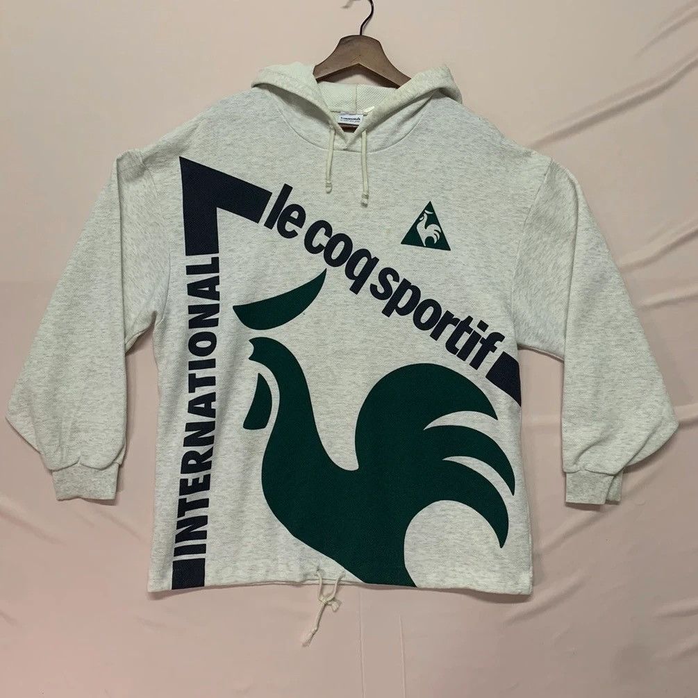 Le Coq Sportif × Vintage Vintage Le Qoc Sportif Big Logo Pullover Hoodie Sweater Size US L / EU 52-54 / 3 - 1 Thumbnail