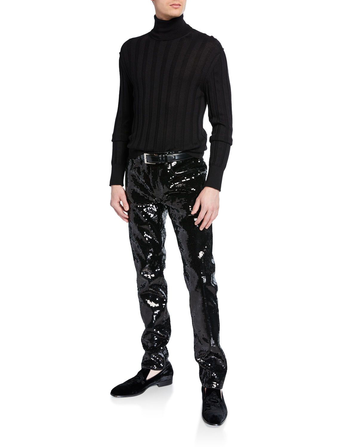 Saint Laurent Paris SLIM-LEG Sequined Jeans Size US 32 / EU 48 - 4 Thumbnail