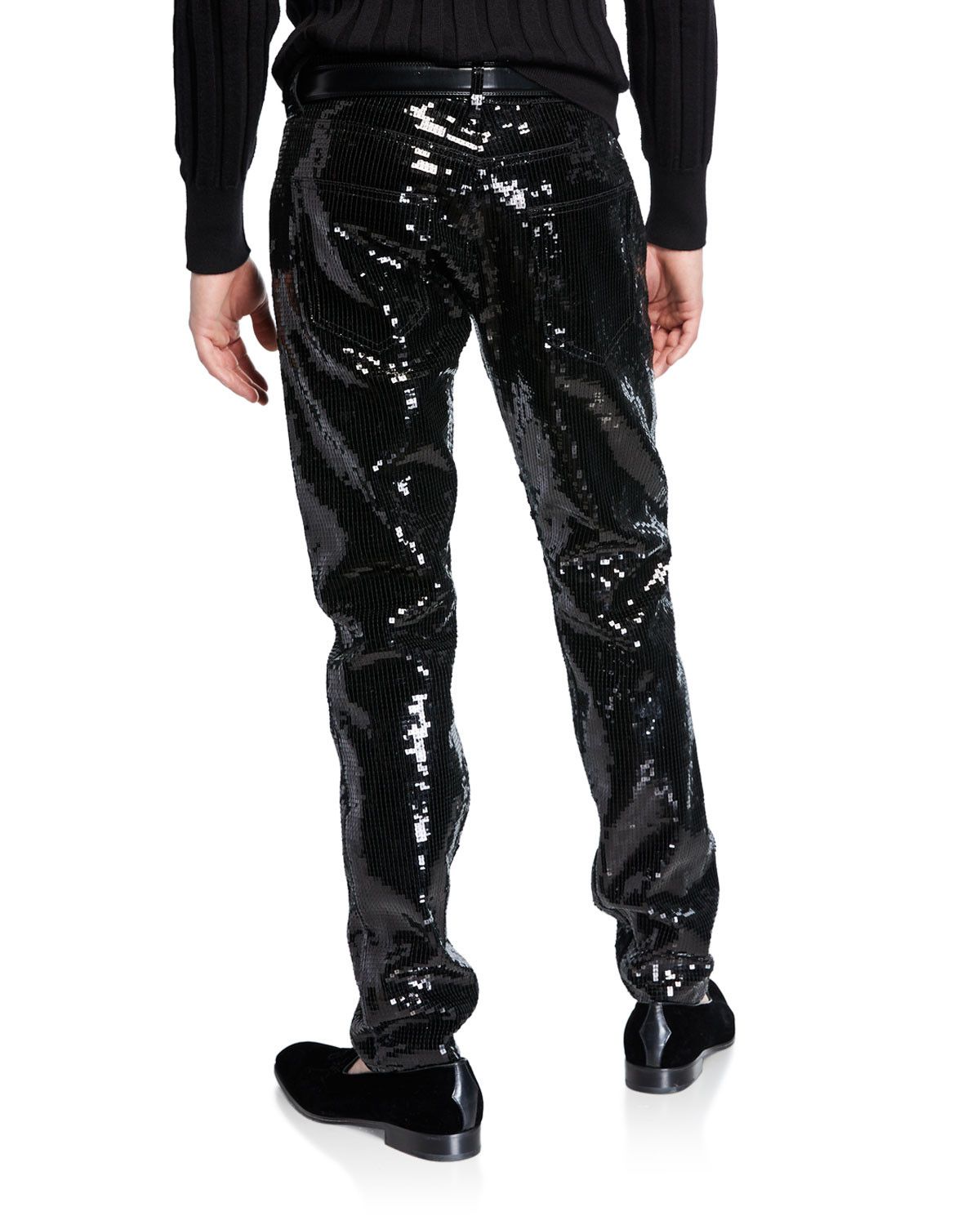 Saint Laurent Paris SLIM-LEG Sequined Jeans Size US 32 / EU 48 - 6 Thumbnail