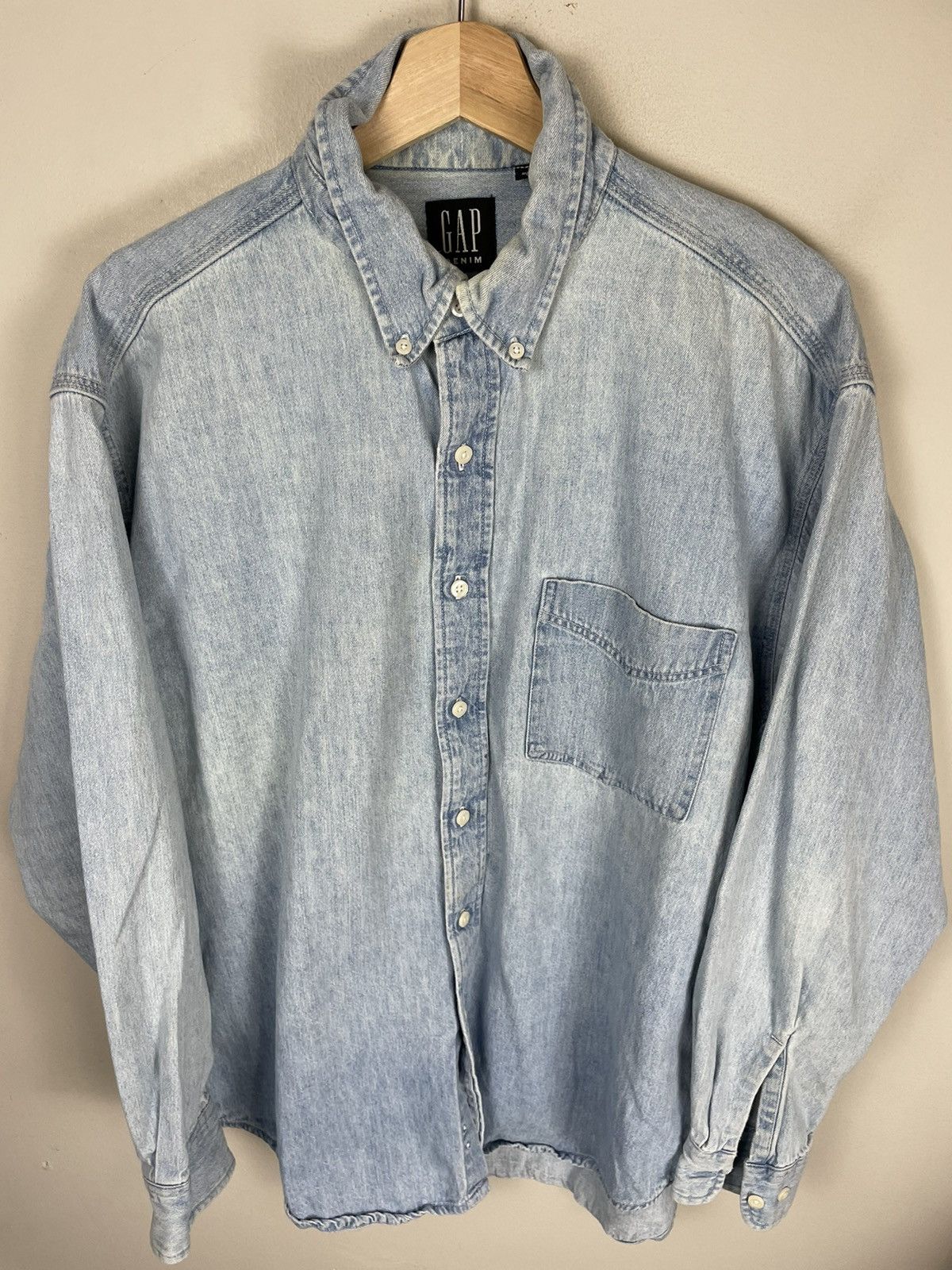 90'S GAP Old Gap Long Sleeve Denim Shirt Men's M Vintage /eaa453041