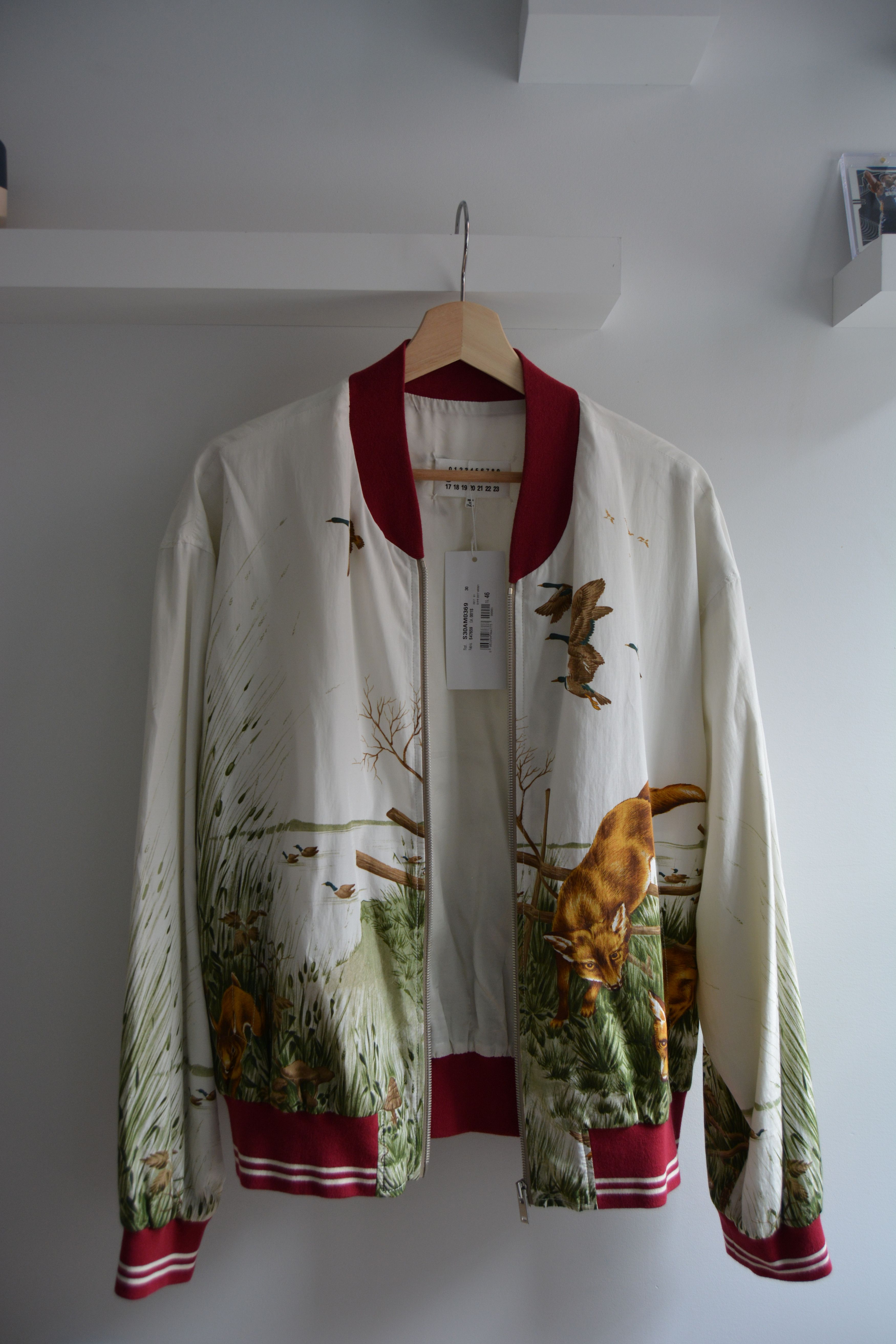 Maison Margiela New SS17 Fox Print Silk Bomber Size US S / EU 44-46 / 1 - 2 Thumbnail