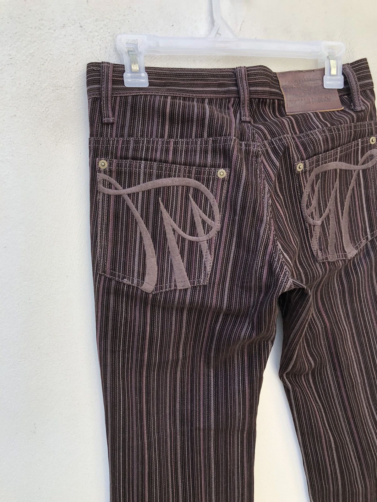 Morgan Homme Morgan Homme Japan Brown Striped Flare Pant Size US 29 - 13 Thumbnail