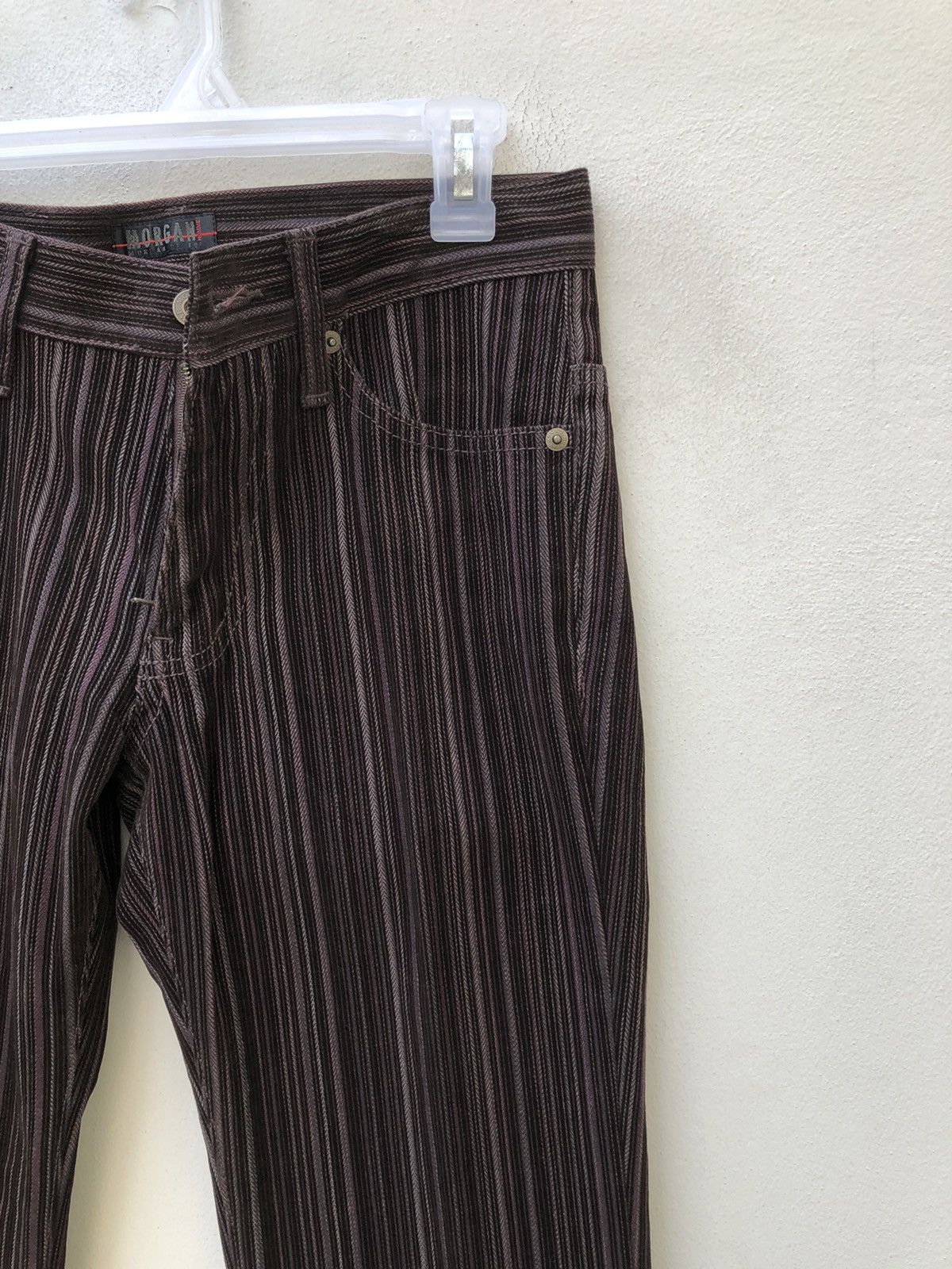 Morgan Homme Morgan Homme Japan Brown Striped Flare Pant Size US 29 - 8 Thumbnail