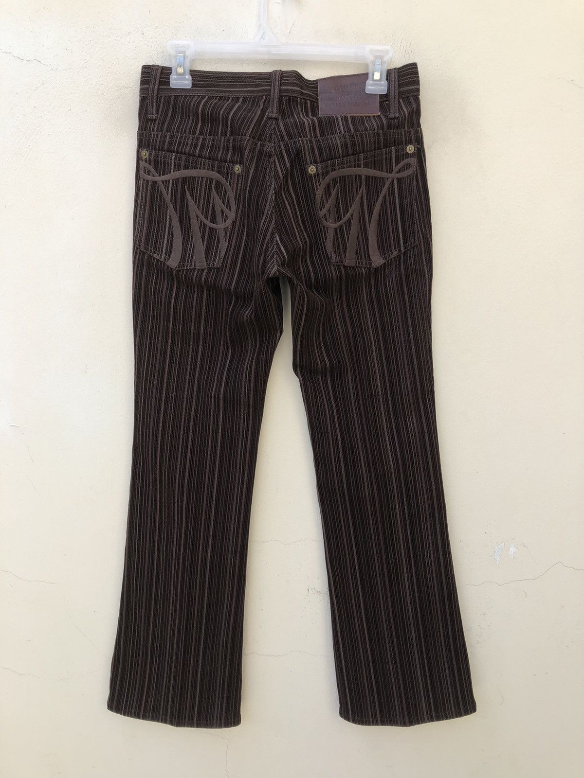 Morgan Homme Morgan Homme Japan Brown Striped Flare Pant Size US 29 - 11 Thumbnail