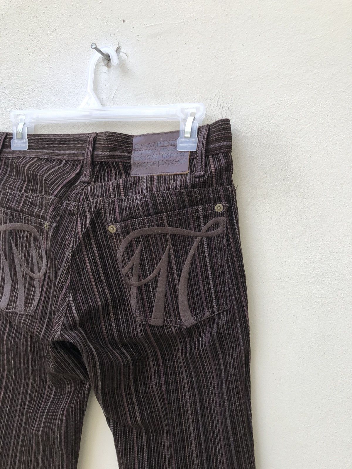 Morgan Homme Morgan Homme Japan Brown Striped Flare Pant Size US 29 - 16 Thumbnail