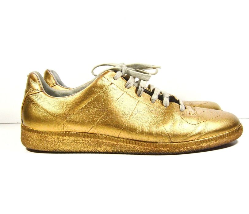 Maison Margiela Gold Metallic Sneakers Size US 10 / EU 43 - 5 Preview