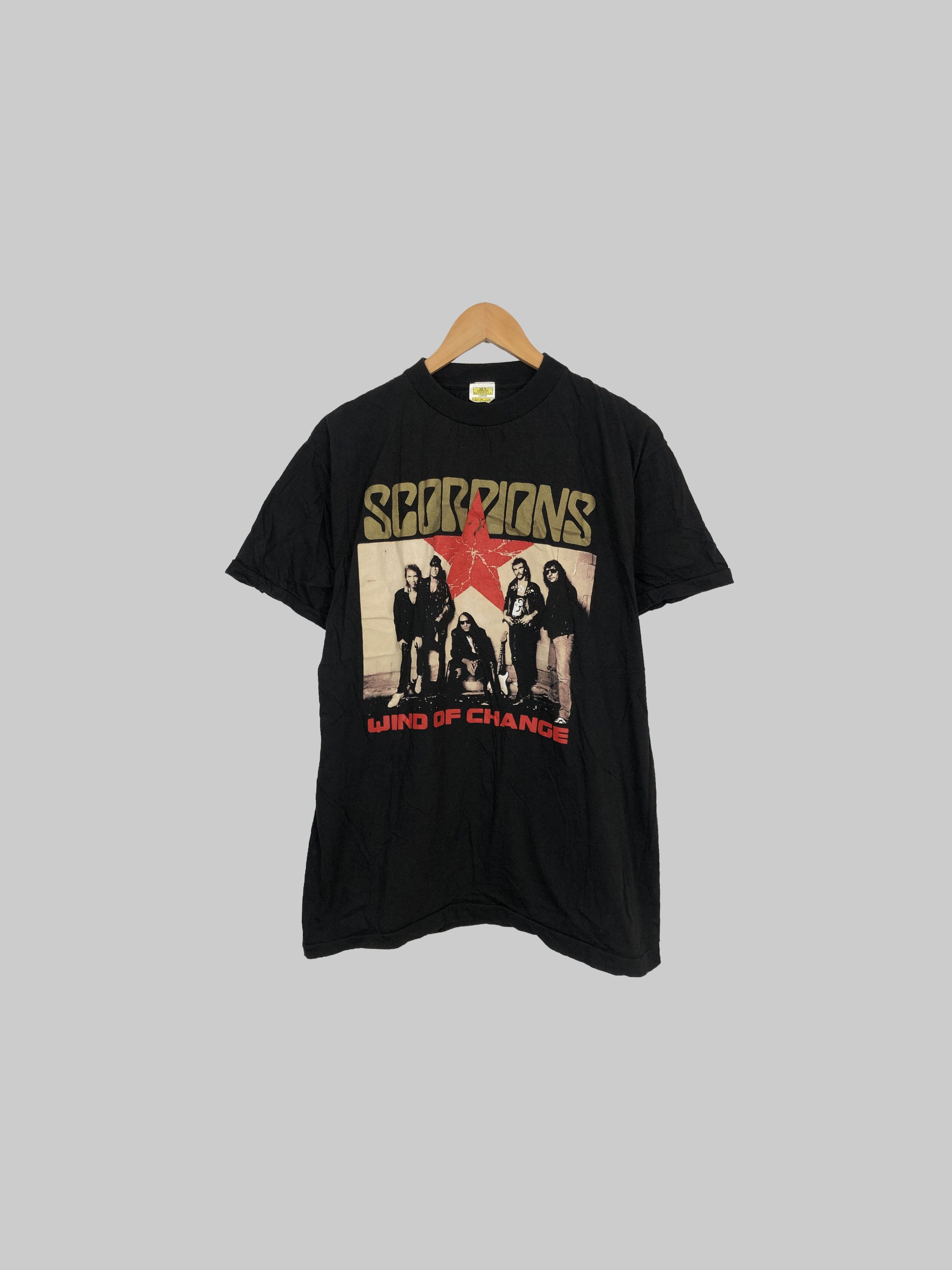 Band Tees Vintage 1990 Scorpions (Iron Maiden Judas Priest) Size US L / EU 52-54 / 3 - 1 Thumbnail