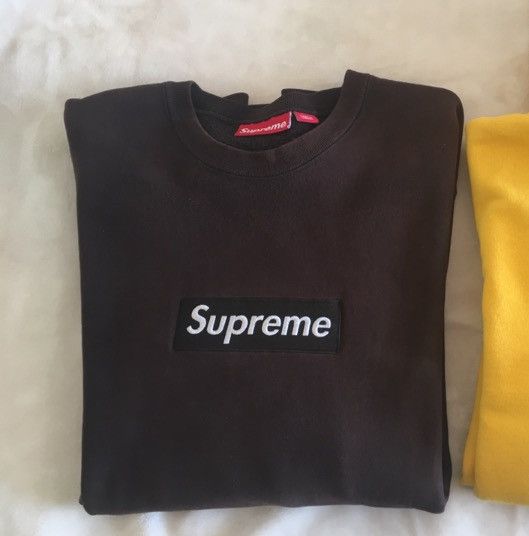 Supreme Brown on brown box logo crewneck | Grailed