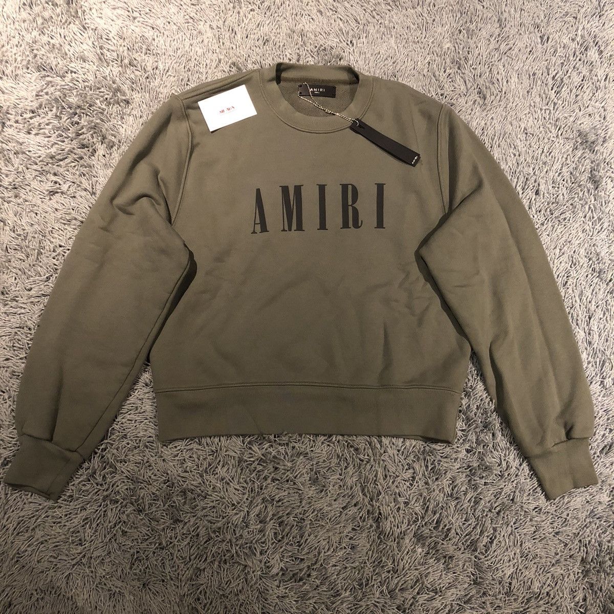 Amiri Amiri sweatshirt crewneck military green logo shotgun Size US S / EU 44-46 / 1 - 1 Thumbnail