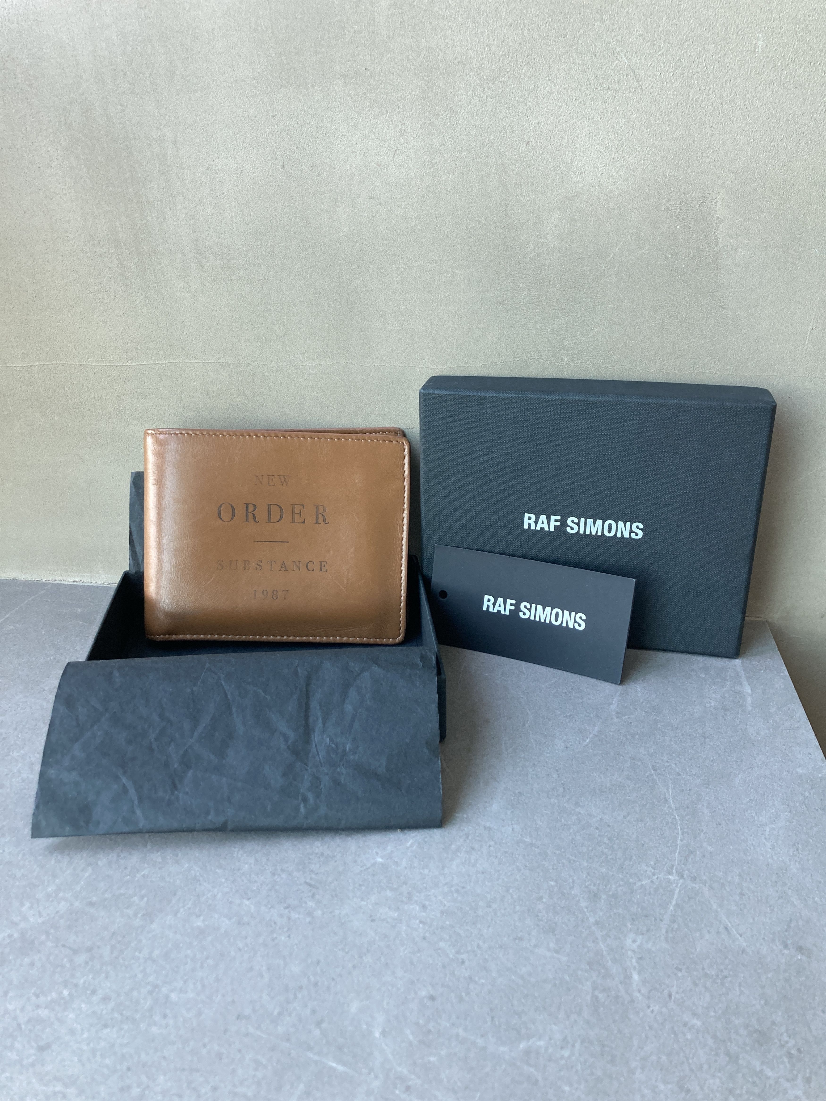 Raf Simons Raf Simons Archive 1987 New Order Substance Leather Wallet ...