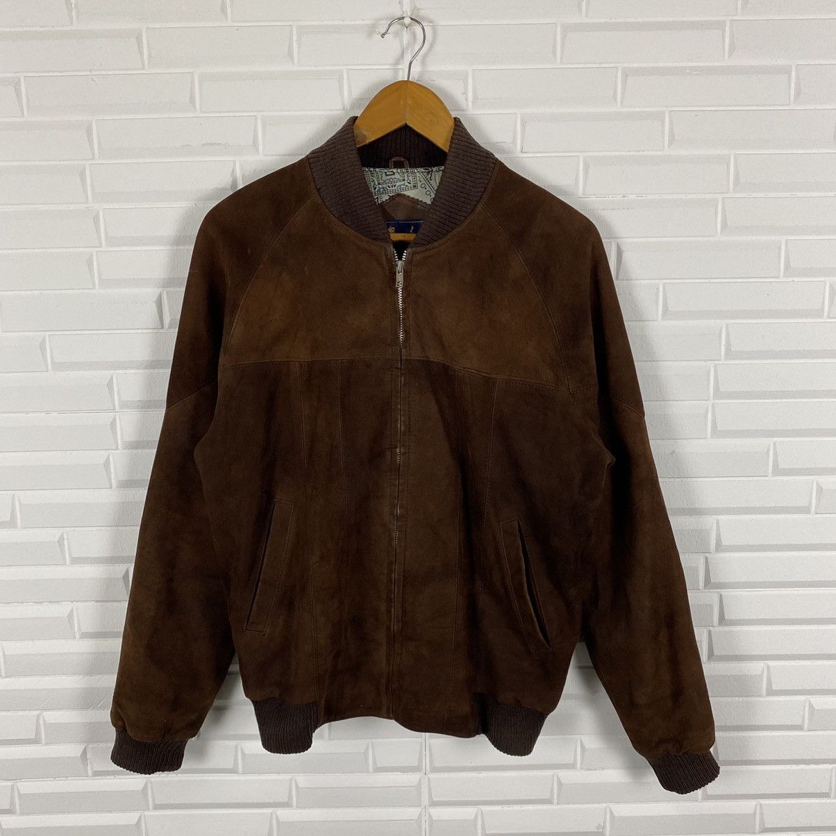 NICE DESIGN BROWN LEATHER ZIPPER JACKET