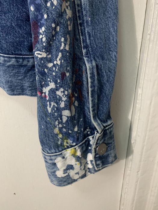 Calvin Klein mens calvin klein paint splatter Denim Jacket Grailed