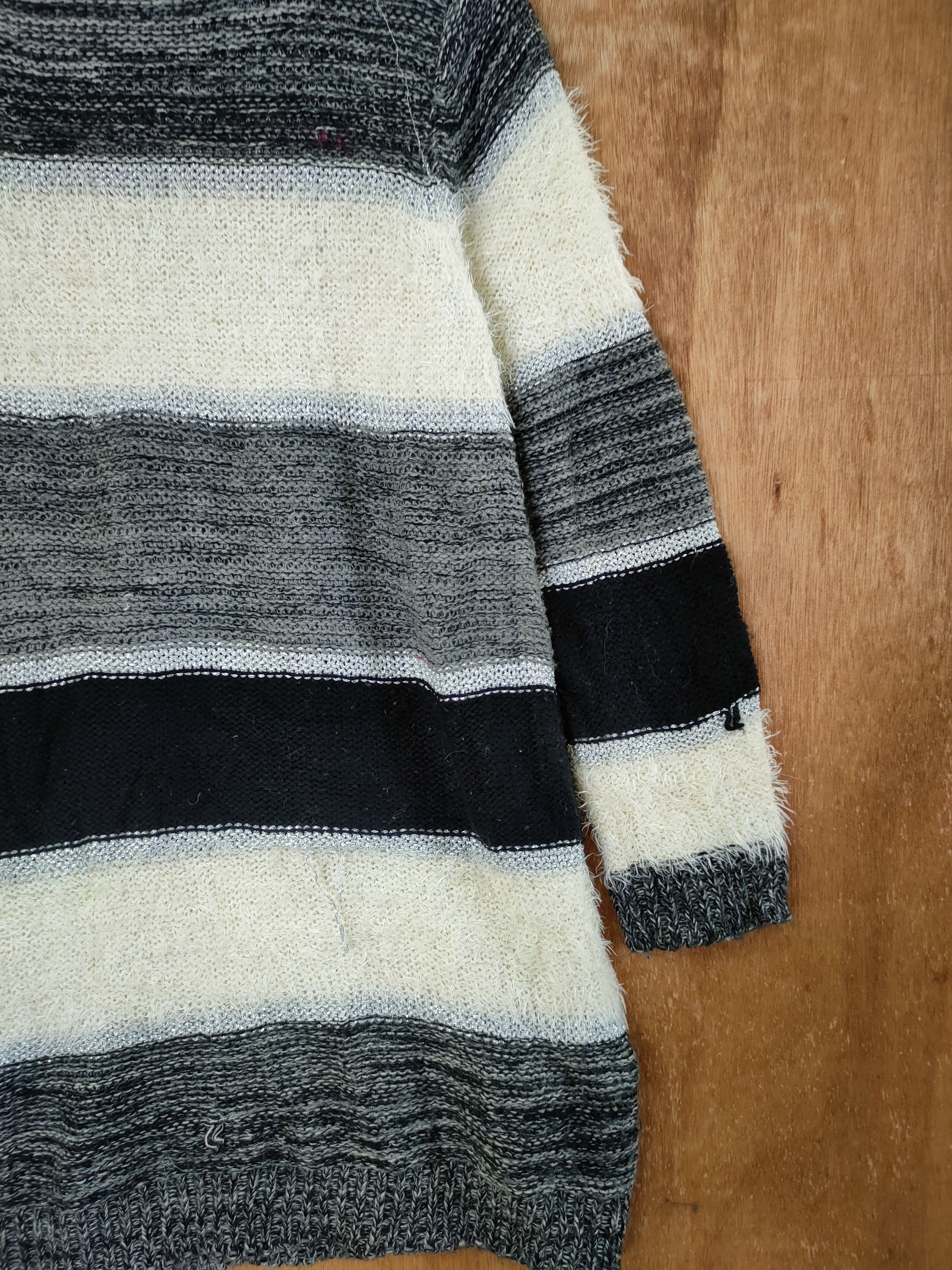 Vintage HK Work London stripe mohair fur shaggy knitwear #46-560 Size L / US 10 / IT 46 - 9 Thumbnail