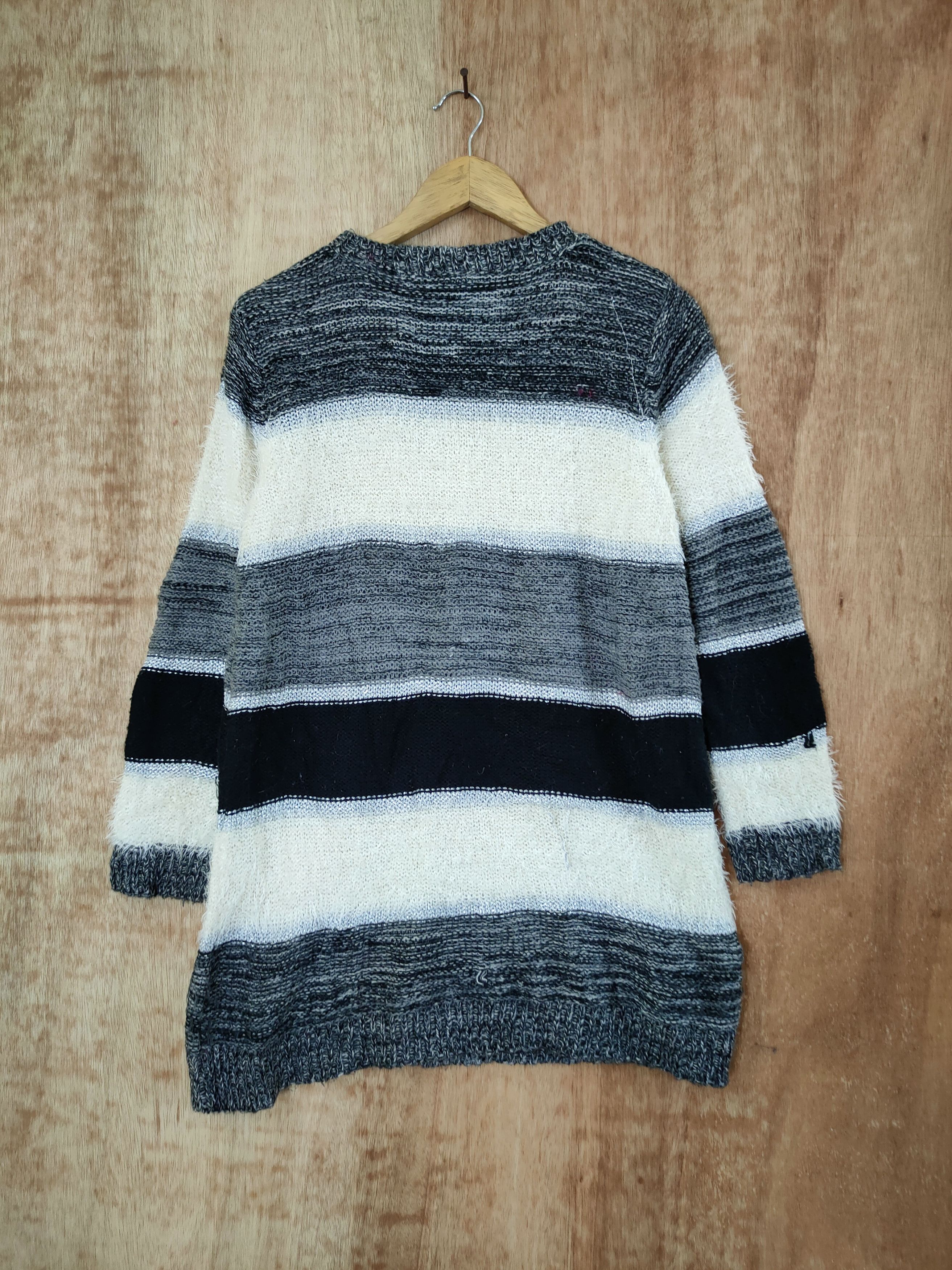 Vintage HK Work London stripe mohair fur shaggy knitwear #46-560 Size L / US 10 / IT 46 - 7 Thumbnail