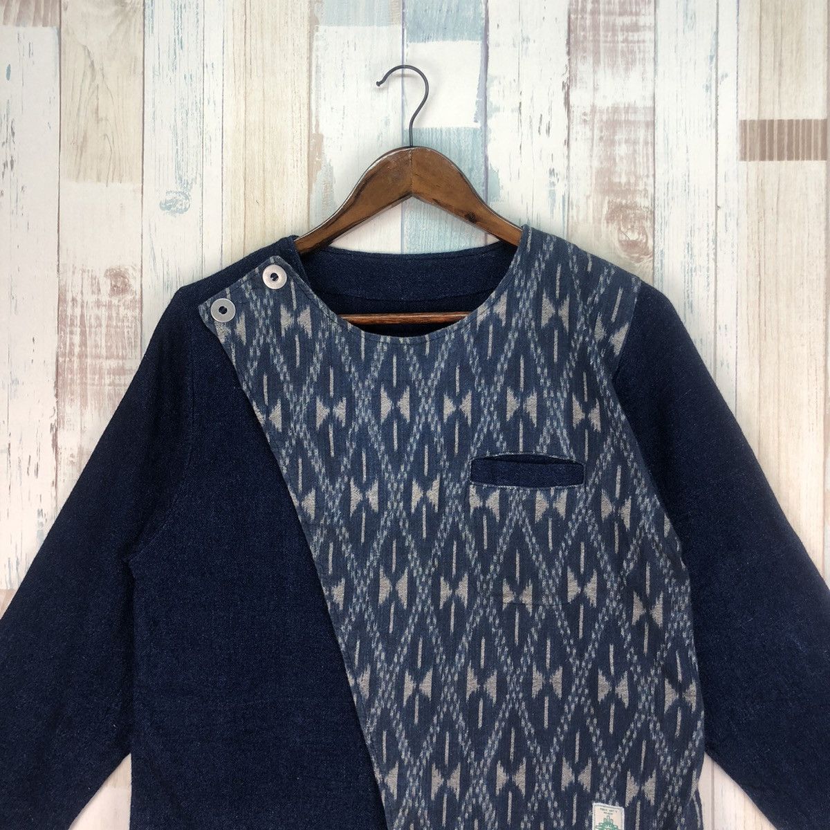 Japanese Brand × Native × Vintage Vintage Folks Art and Peace Native Indigo Shirt Size US M / EU 48-50 / 2 - 3 Thumbnail