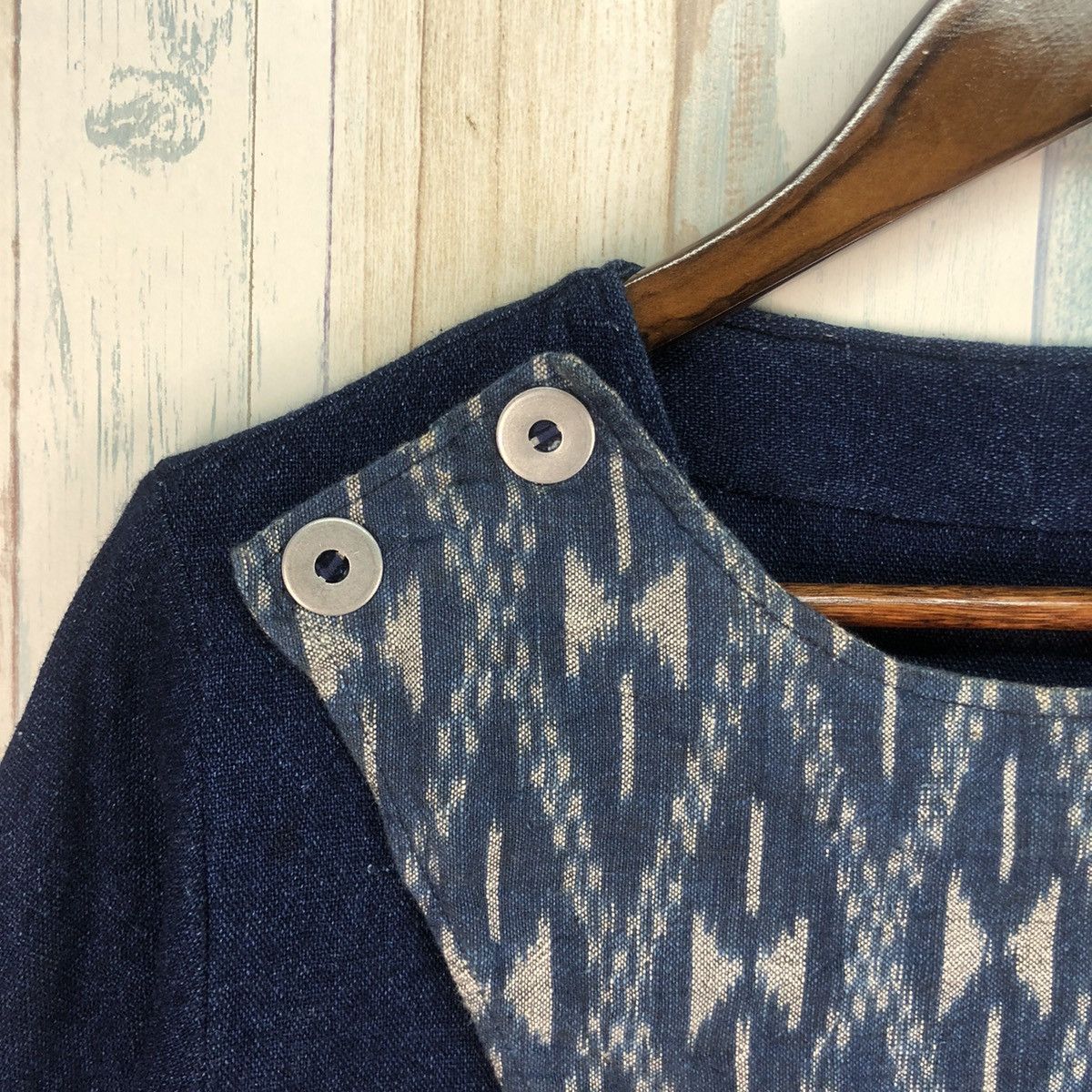 Japanese Brand × Native × Vintage Vintage Folks Art and Peace Native Indigo Shirt Size US M / EU 48-50 / 2 - 6 Thumbnail