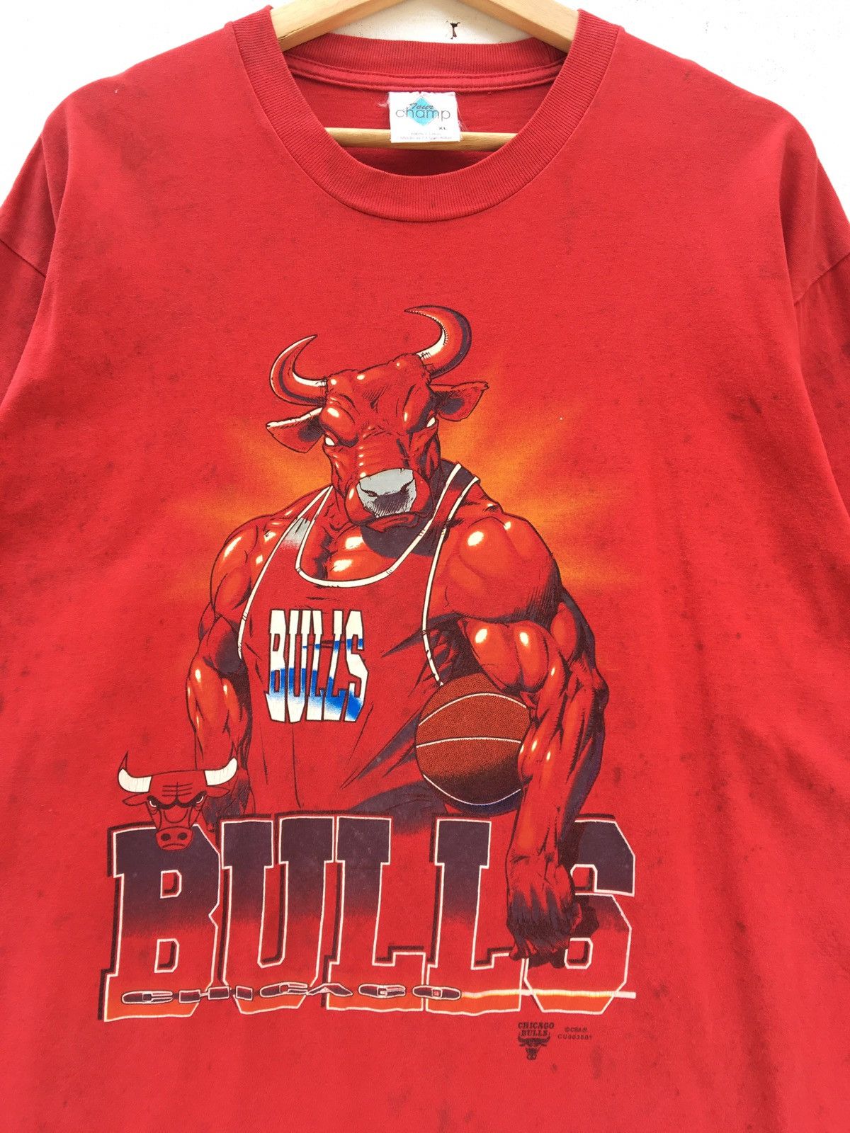 NBA Vintage Chicago Bulls NBA Big Logo XL Size Tee Size US XL / EU 56 / 4 - 6 Thumbnail
