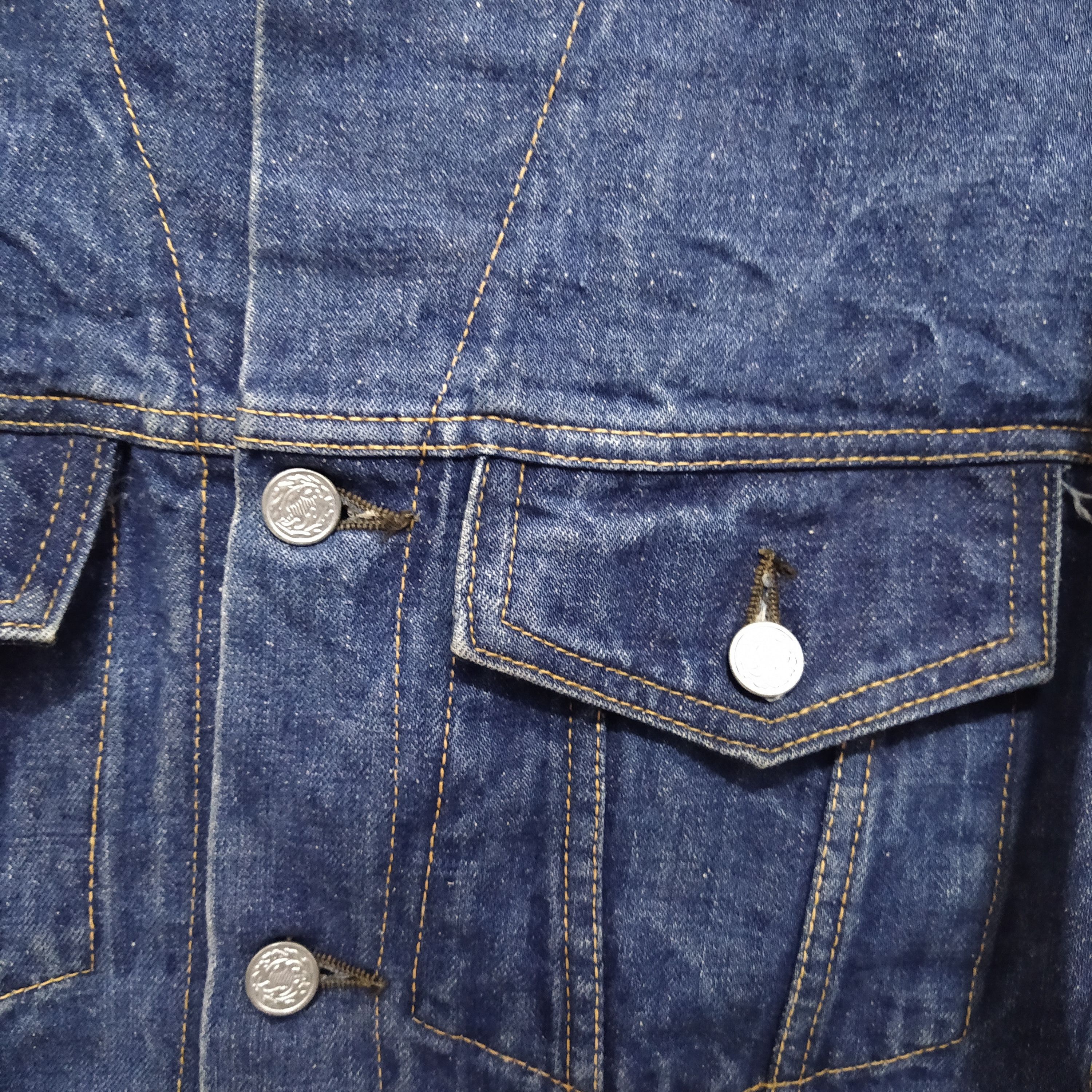Japanese Brand 60/70s CANTON DENIM JACKET TRUCKER SELVEDGE (D204) Size US S / EU 44-46 / 1 - 2 Thumbnail