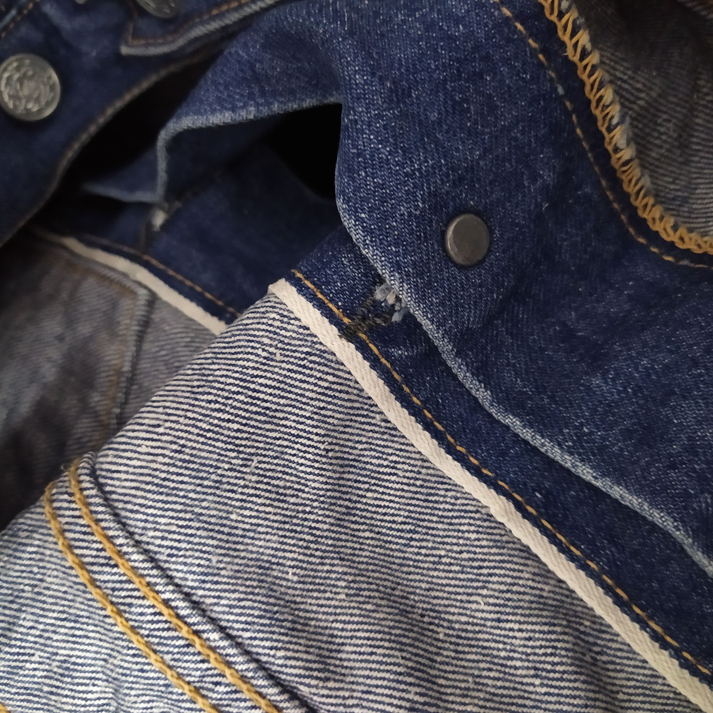 Japanese Brand 60/70s CANTON DENIM JACKET TRUCKER SELVEDGE (D204) Size US S / EU 44-46 / 1 - 6 Thumbnail