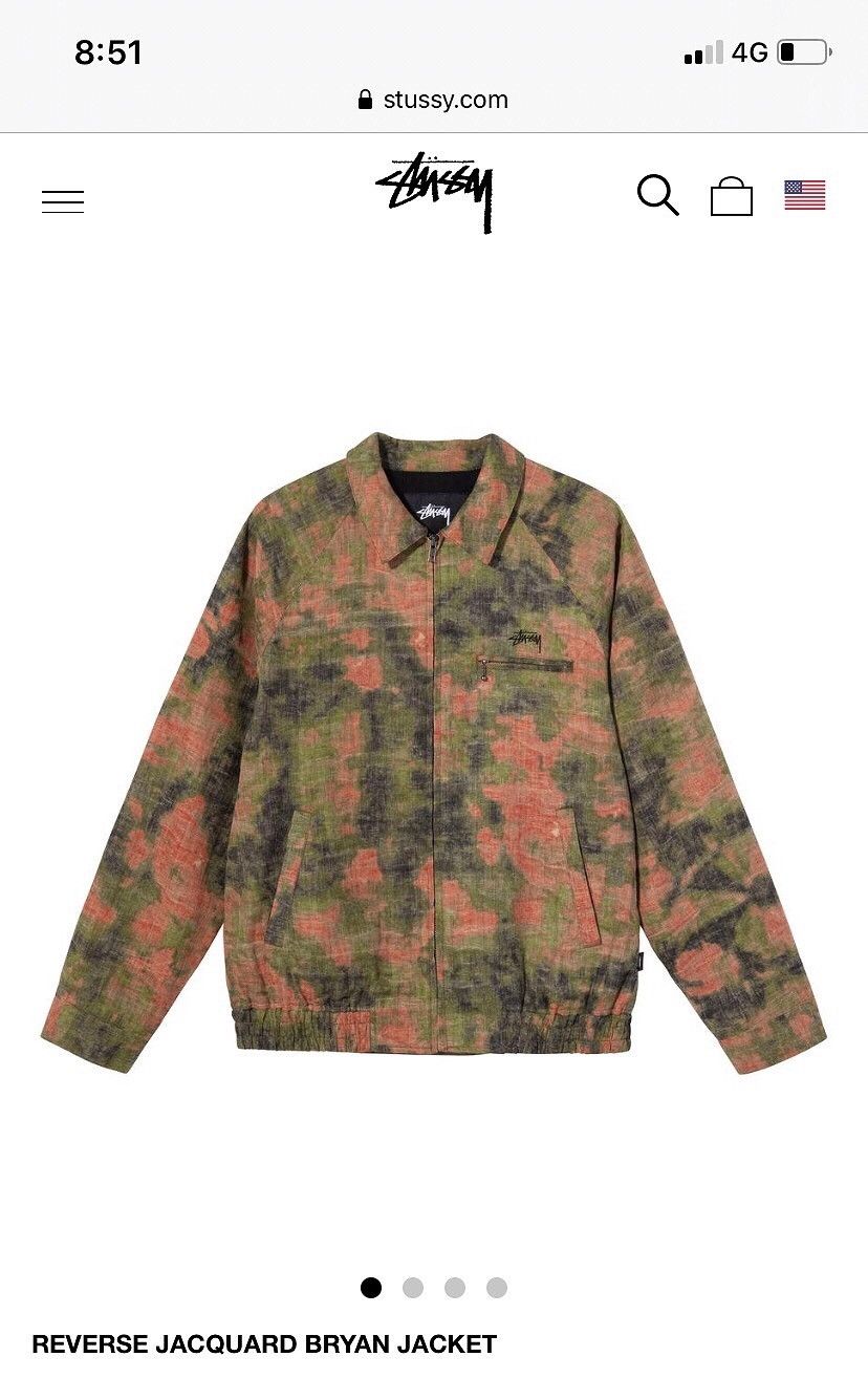 Stussy Reverse Jacquard Bryan Jacket Ｌ Stussy Reverse Jacquard Bryan Jacket - camo (floral)