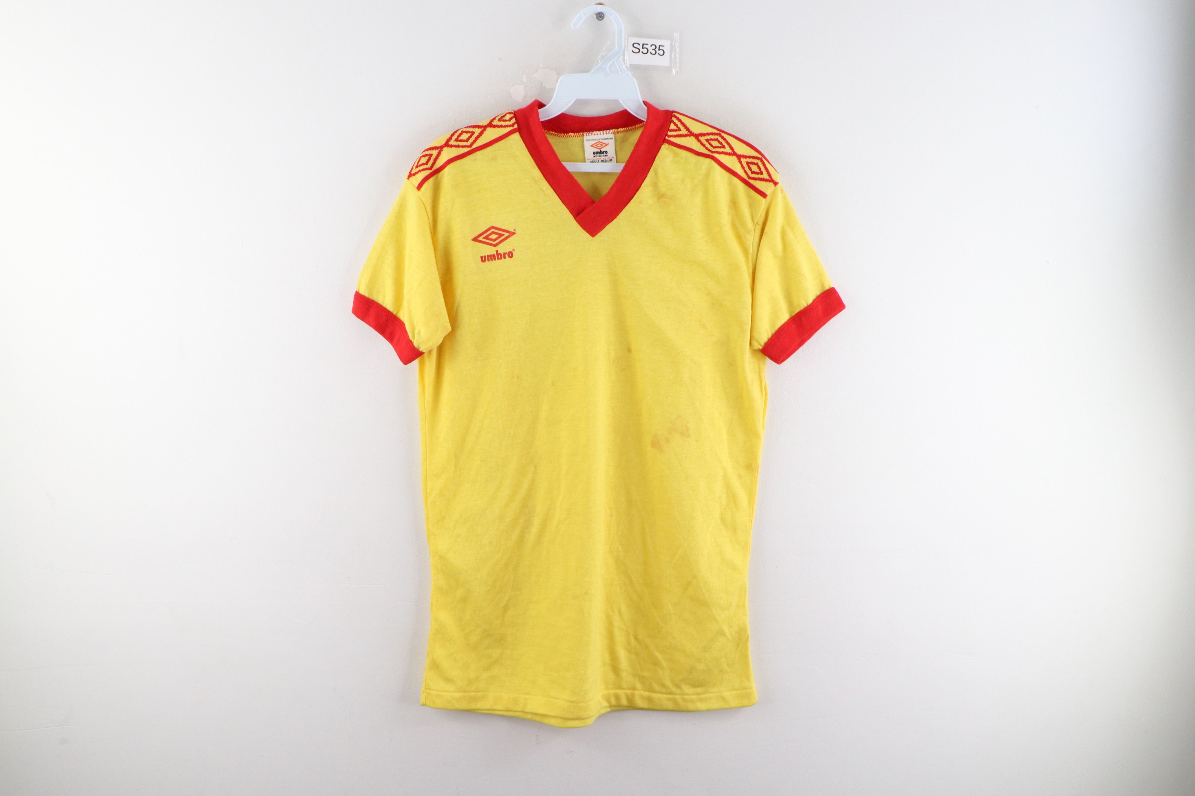 Maillot Vintage Umbro Années 80 - Chargeurs Jaune Argile Taille L